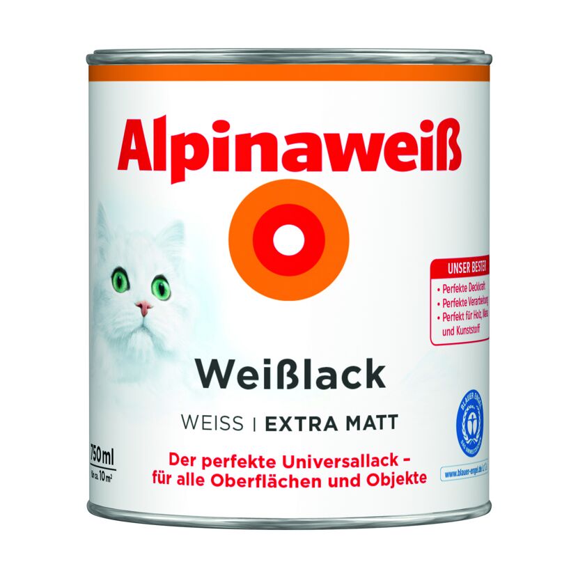 Alpinaweiß Weißlack extra matt 750 ml