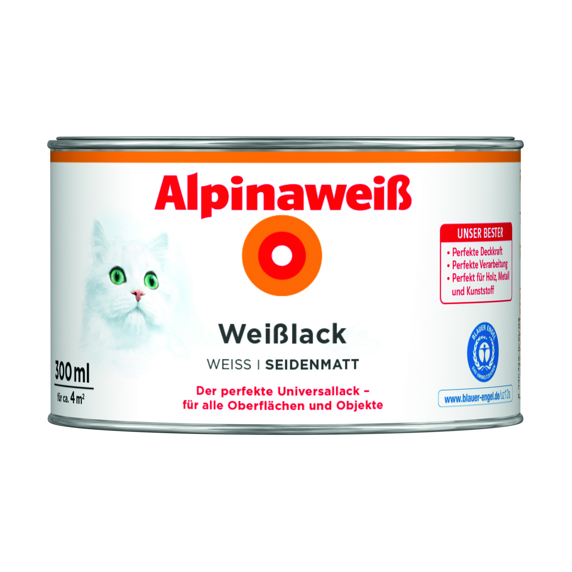 Weißlack 'Alpinaweiß' seidenmatt 300 ml + product picture