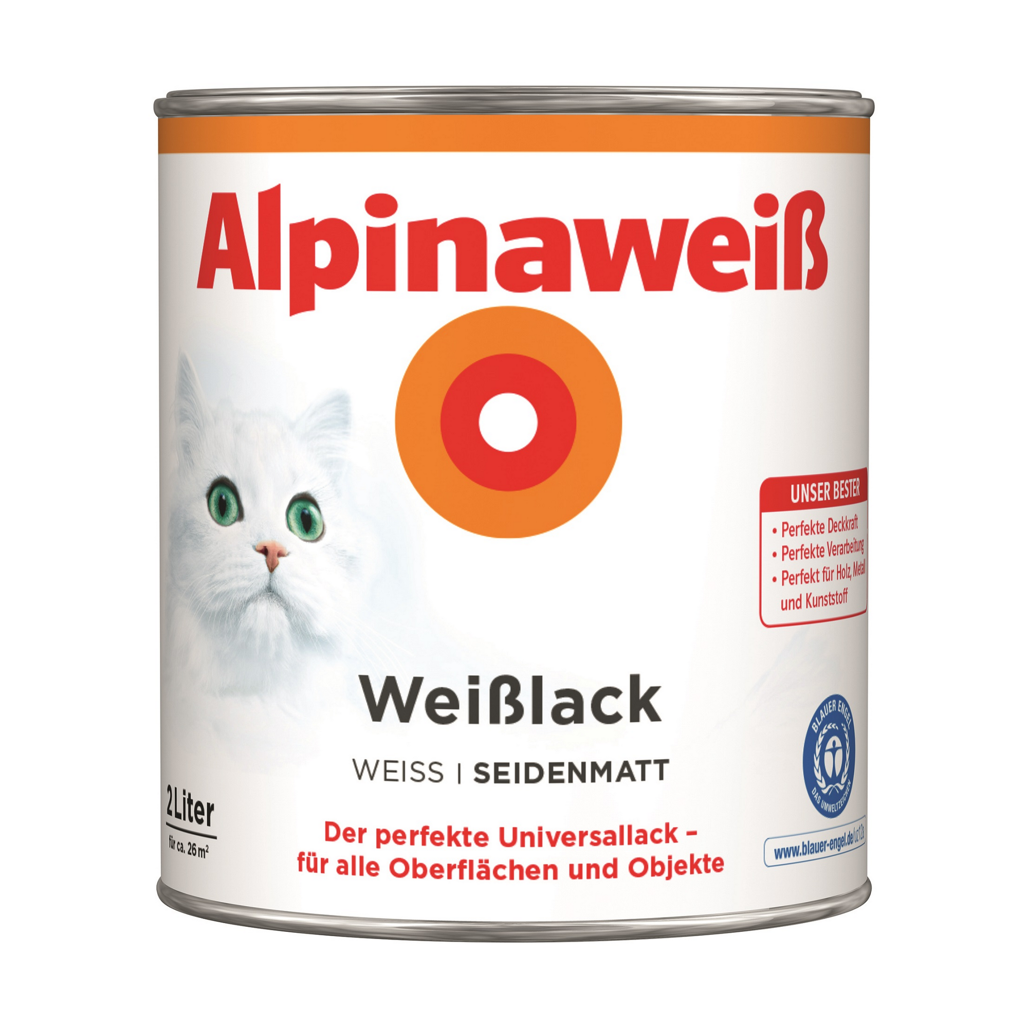 Weißlack 'Alpinaweiß' seidenmatt 2 l + product picture