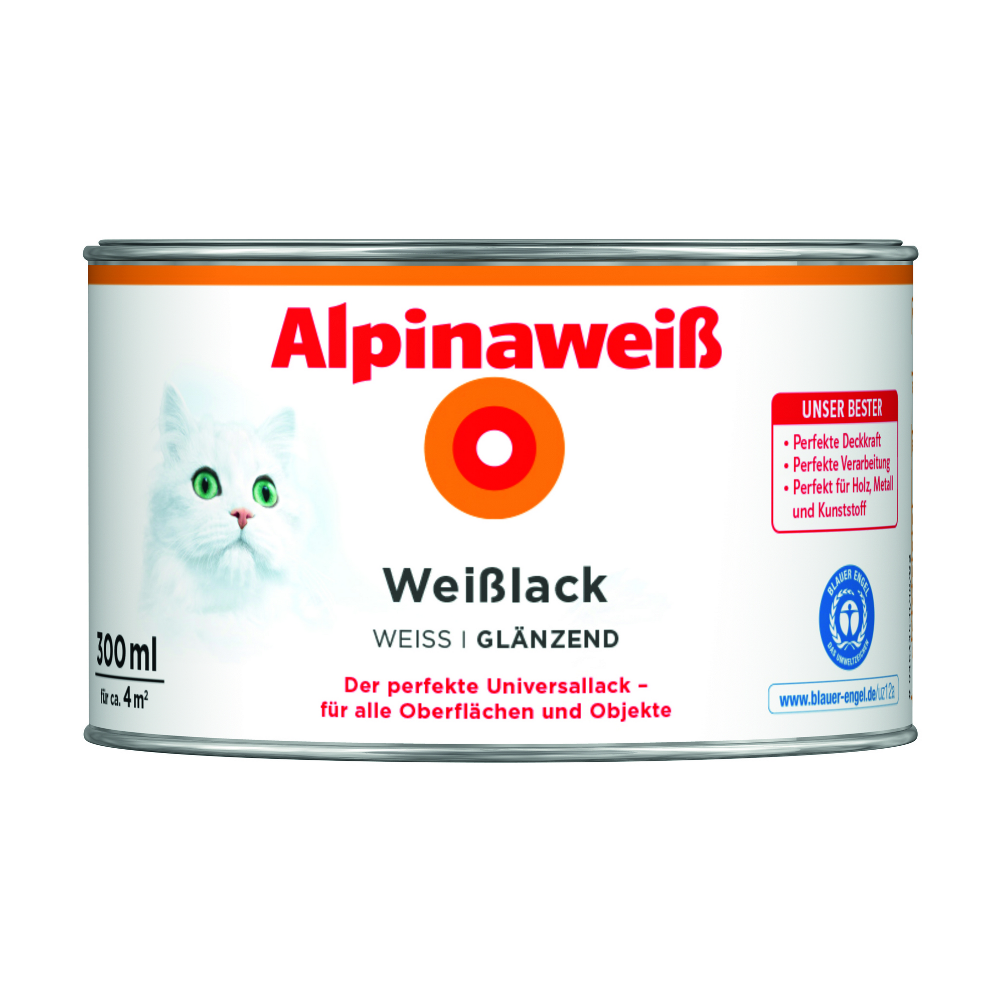 Weißlack 'Alpinaweiß' glänzend 300 ml + product picture