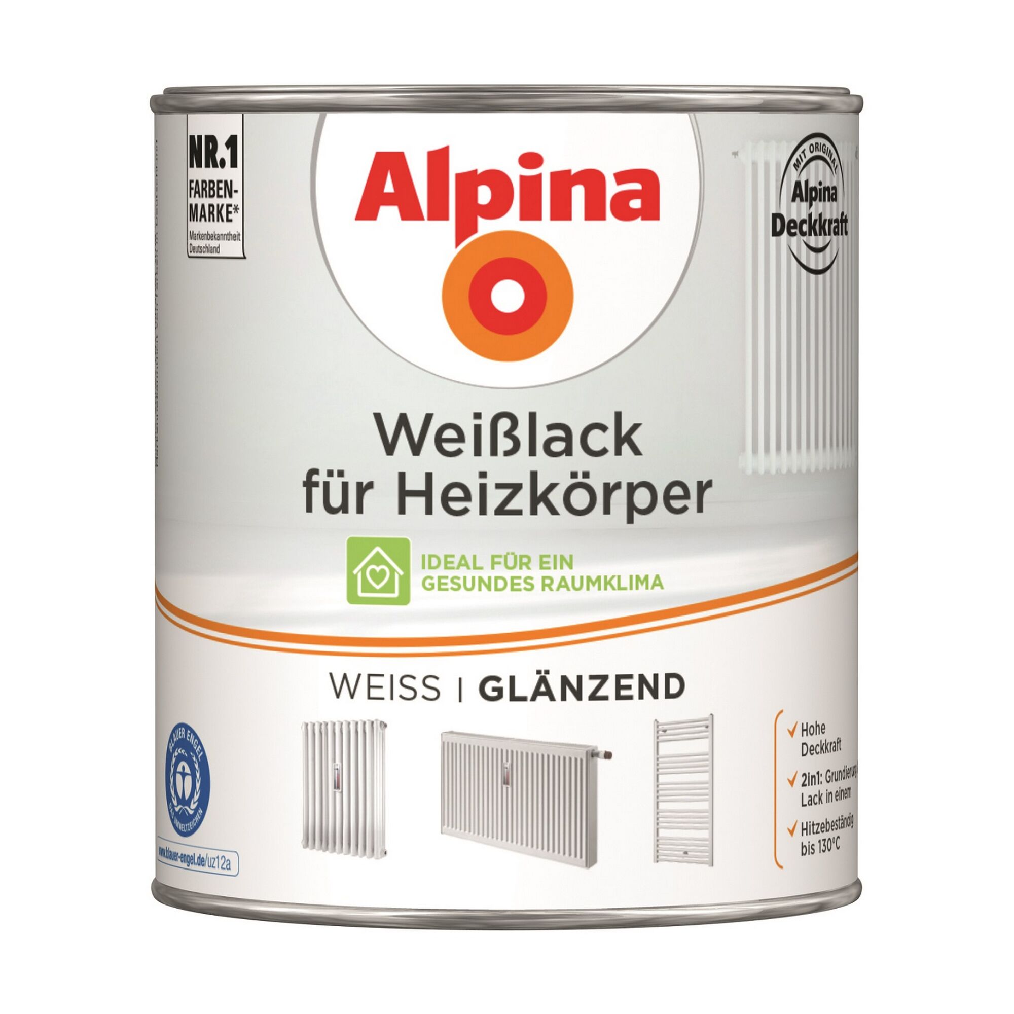 Alpina Weißlack für Heizkörper, weiß glänzend