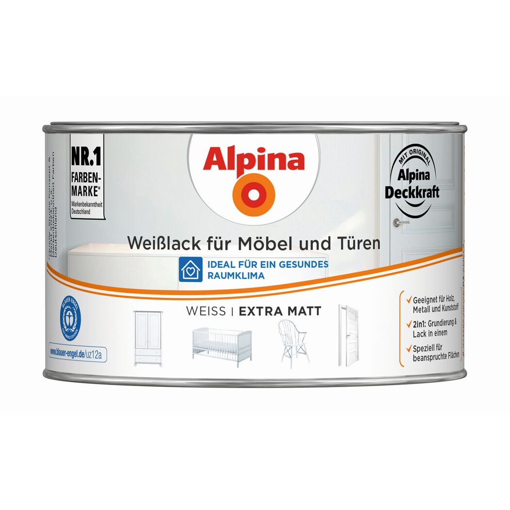 Weißlack für Möbel und Türen matt 300 ml