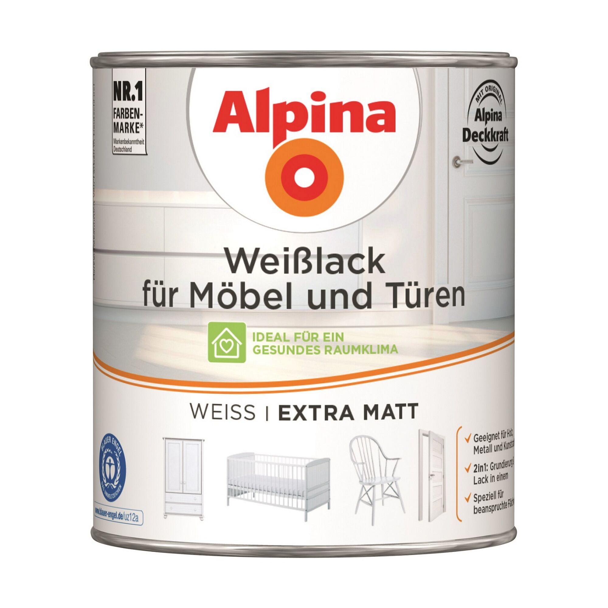 Alpina Weißlack für Möbel und Türen extra matt