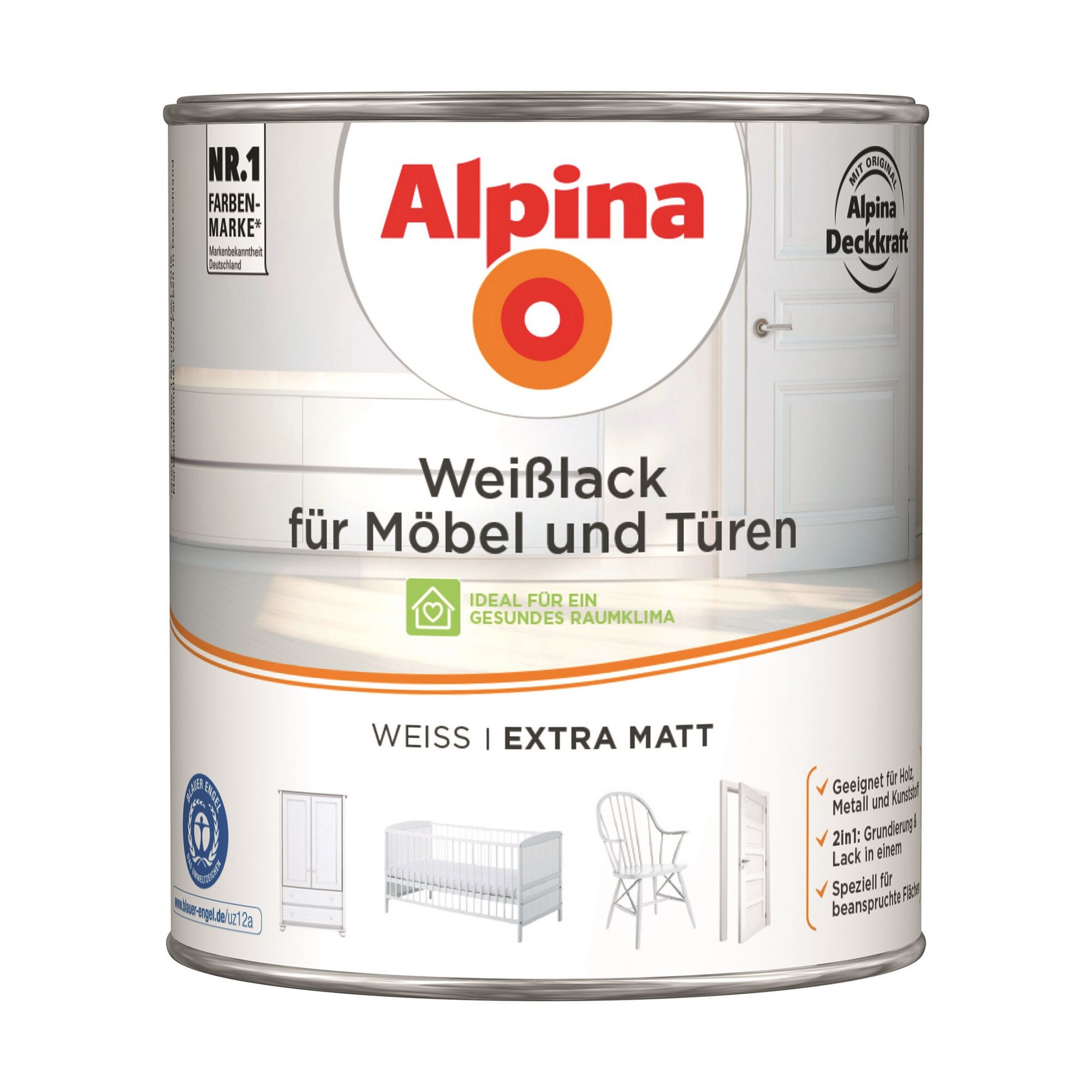 Alpina Weißlack für Möbel und Türen extra matt