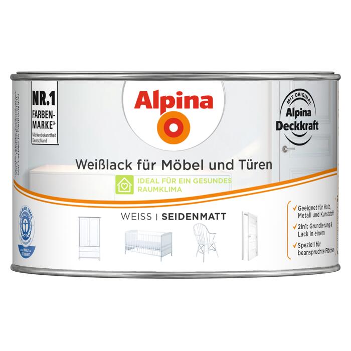 alpina weisslack fur mobel und turen seidenmatt 300 ml