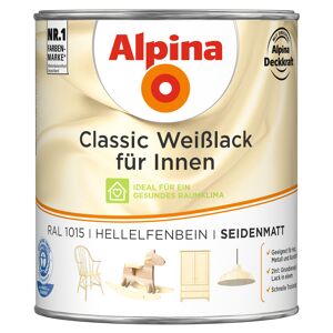 Alpina Classic Weißlack für Innen, hellelfenbein, seidenmatt, 750 ml