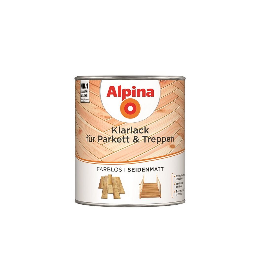 Alpina Klarlack für Parkett & Treppen farblos seidenmatt