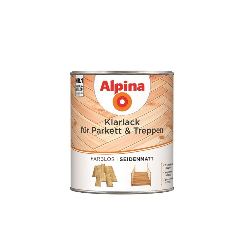 Alpina Klarlack für Parkett & Treppen farblos seidenmatt