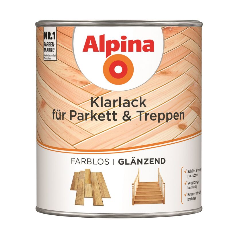 Alpina Klarlack für Parkett & Treppen farblos glänzend