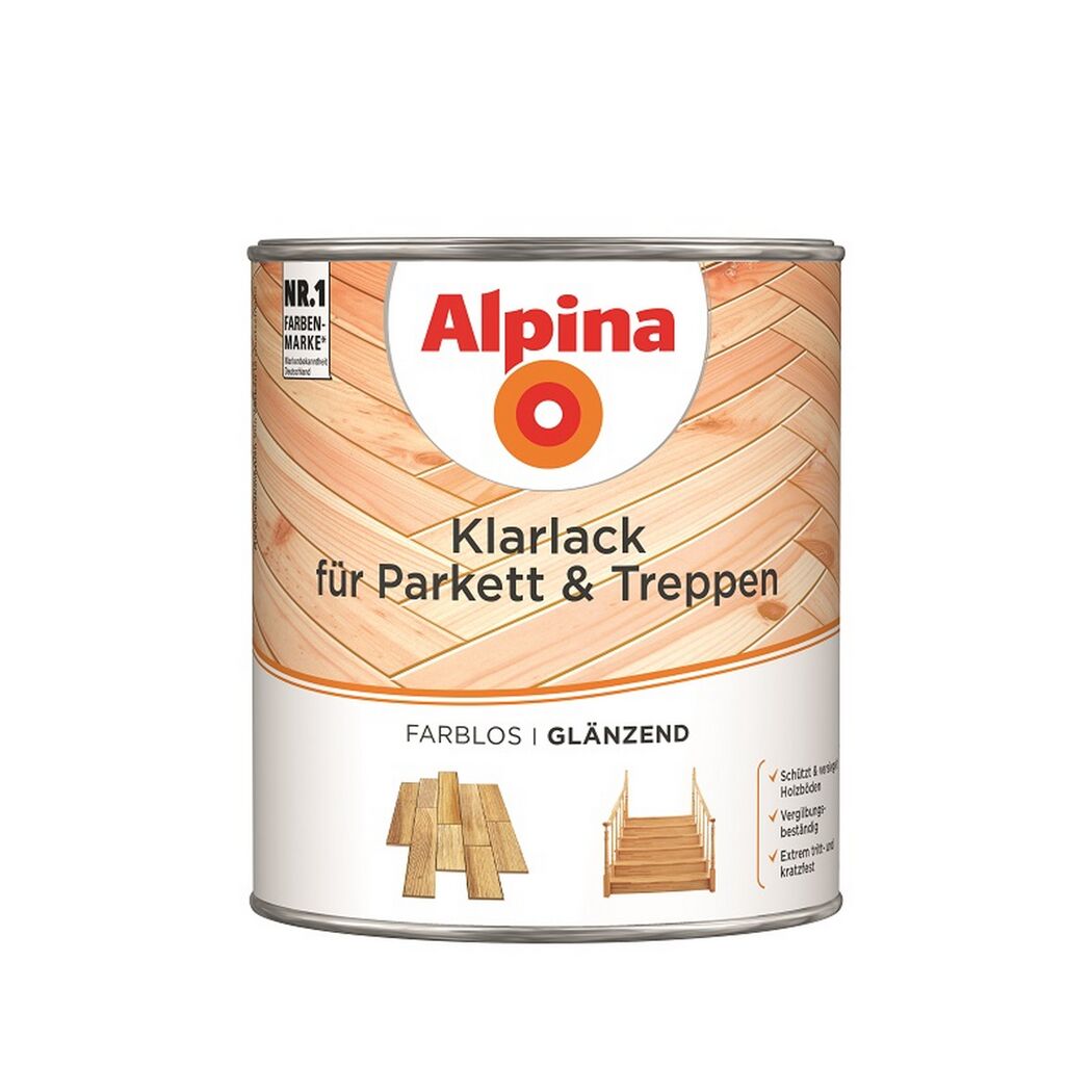Alpina Klarlack für Parkett und Treppen
