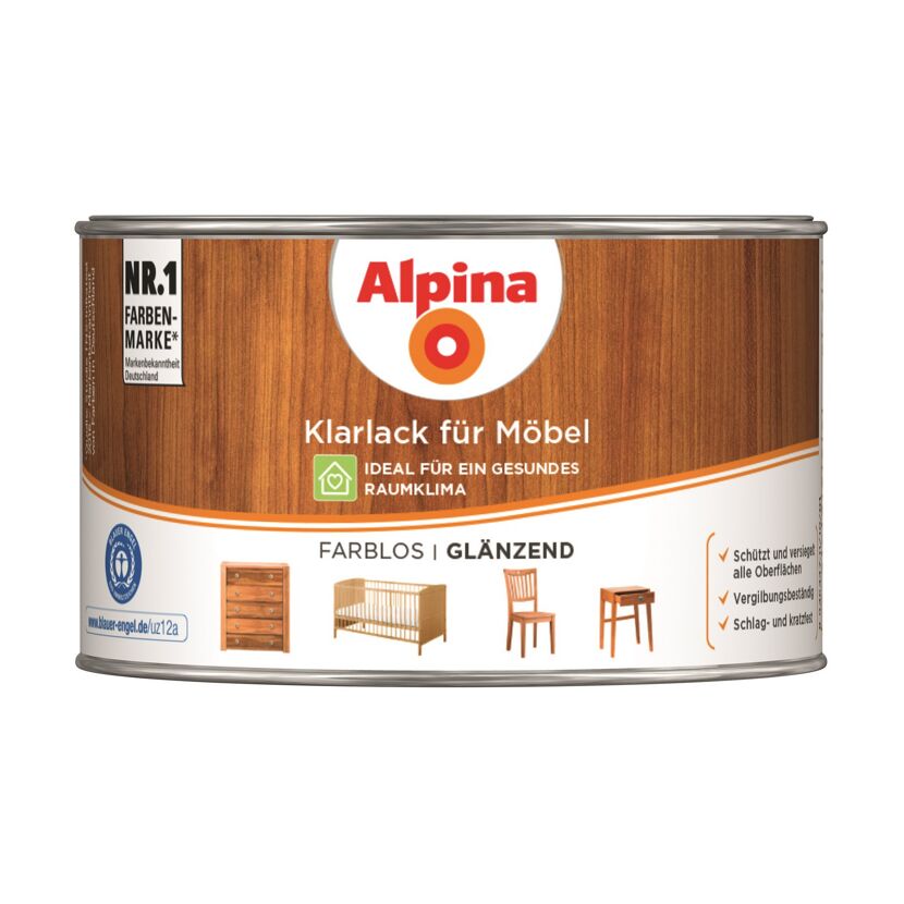 Alpina Klarlack für Möbel, farblos glänzend