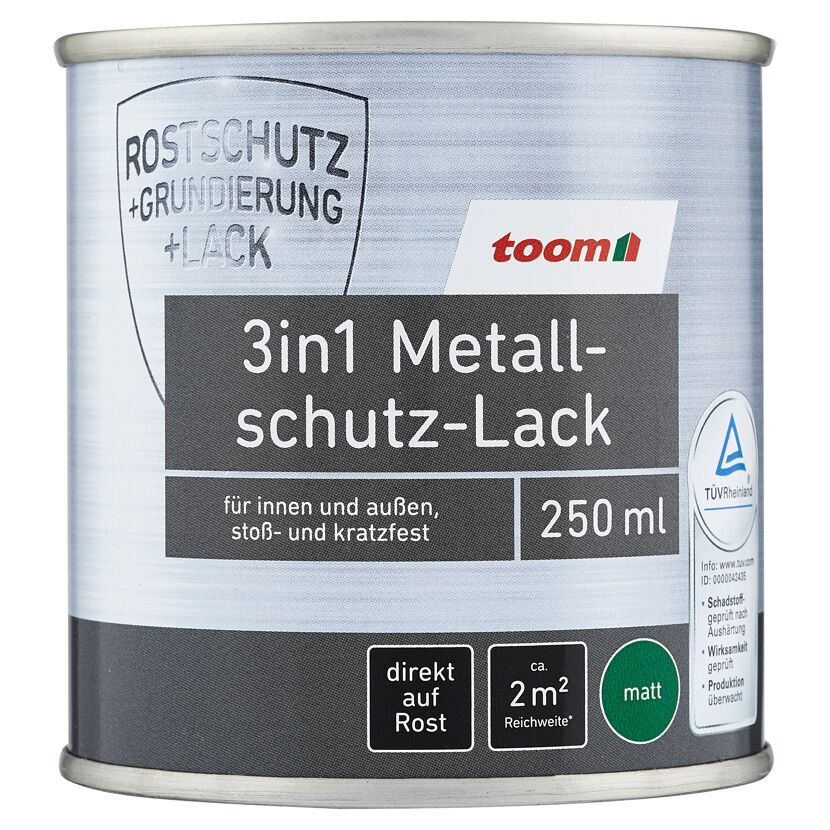 toom 3in1 Metall-Schutz-Lack, 250 ml, matt