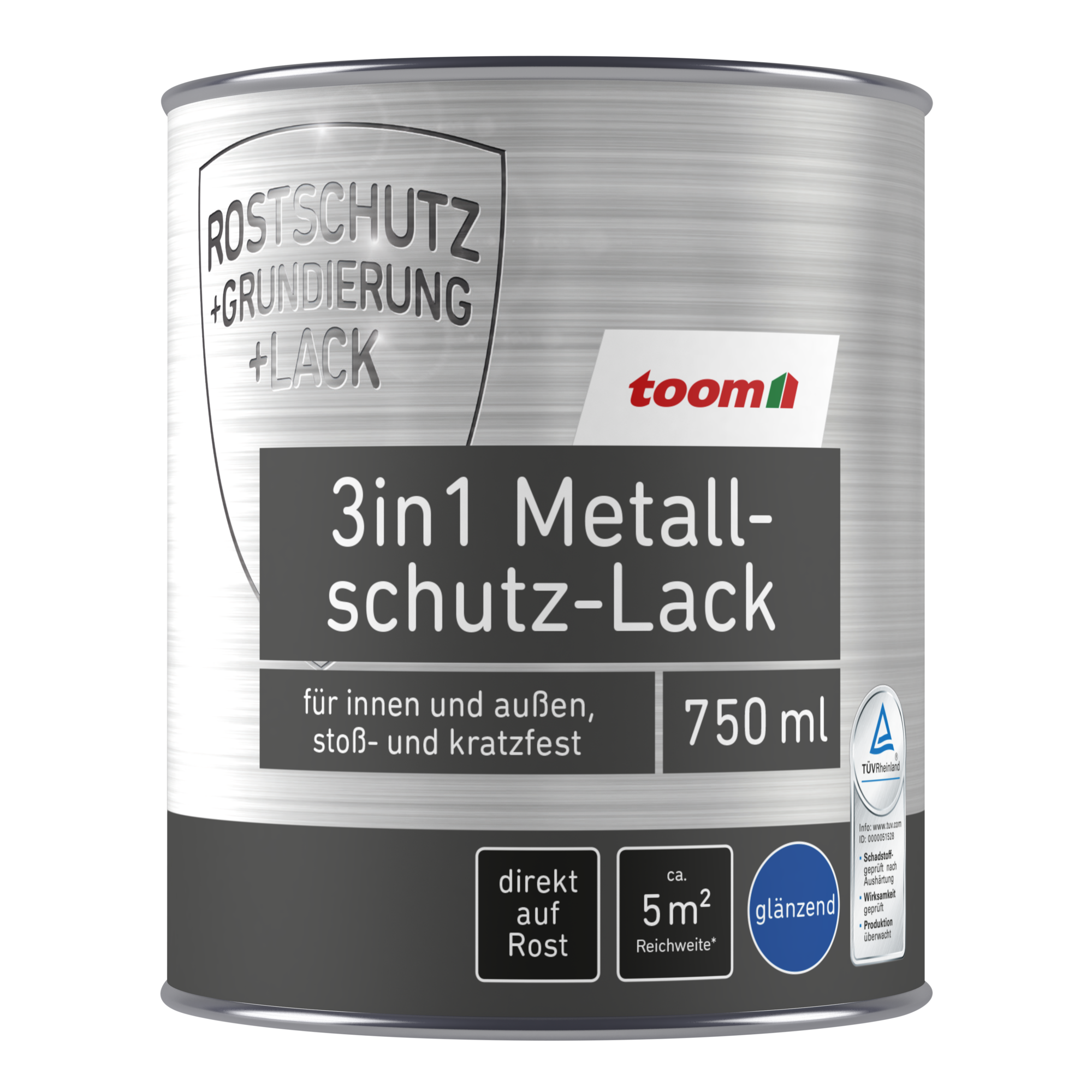 3in1 Metallschutzlack grau glänzend 750 ml + product picture