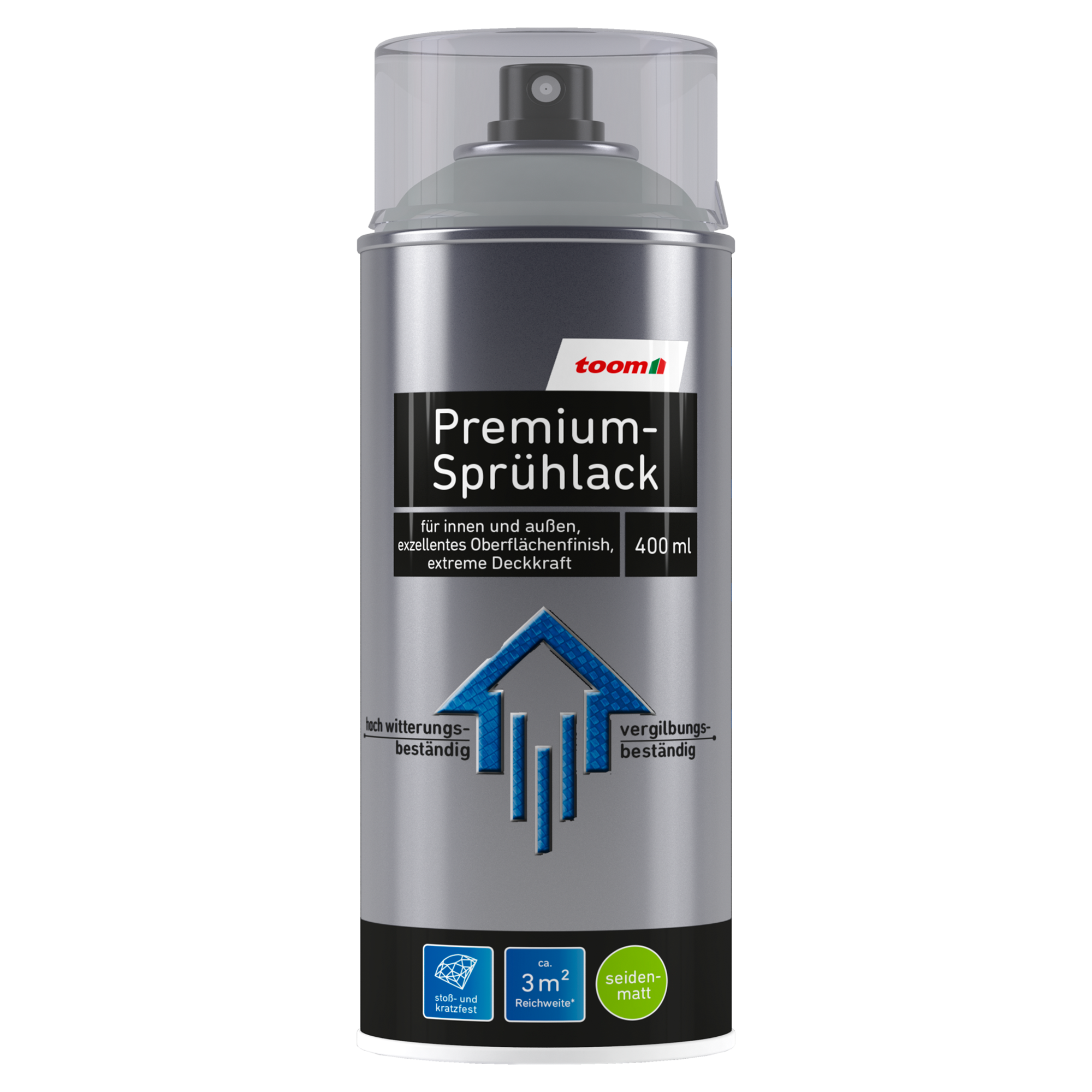 Premium-Sprühlack grau seidenmatt 400 ml + product picture