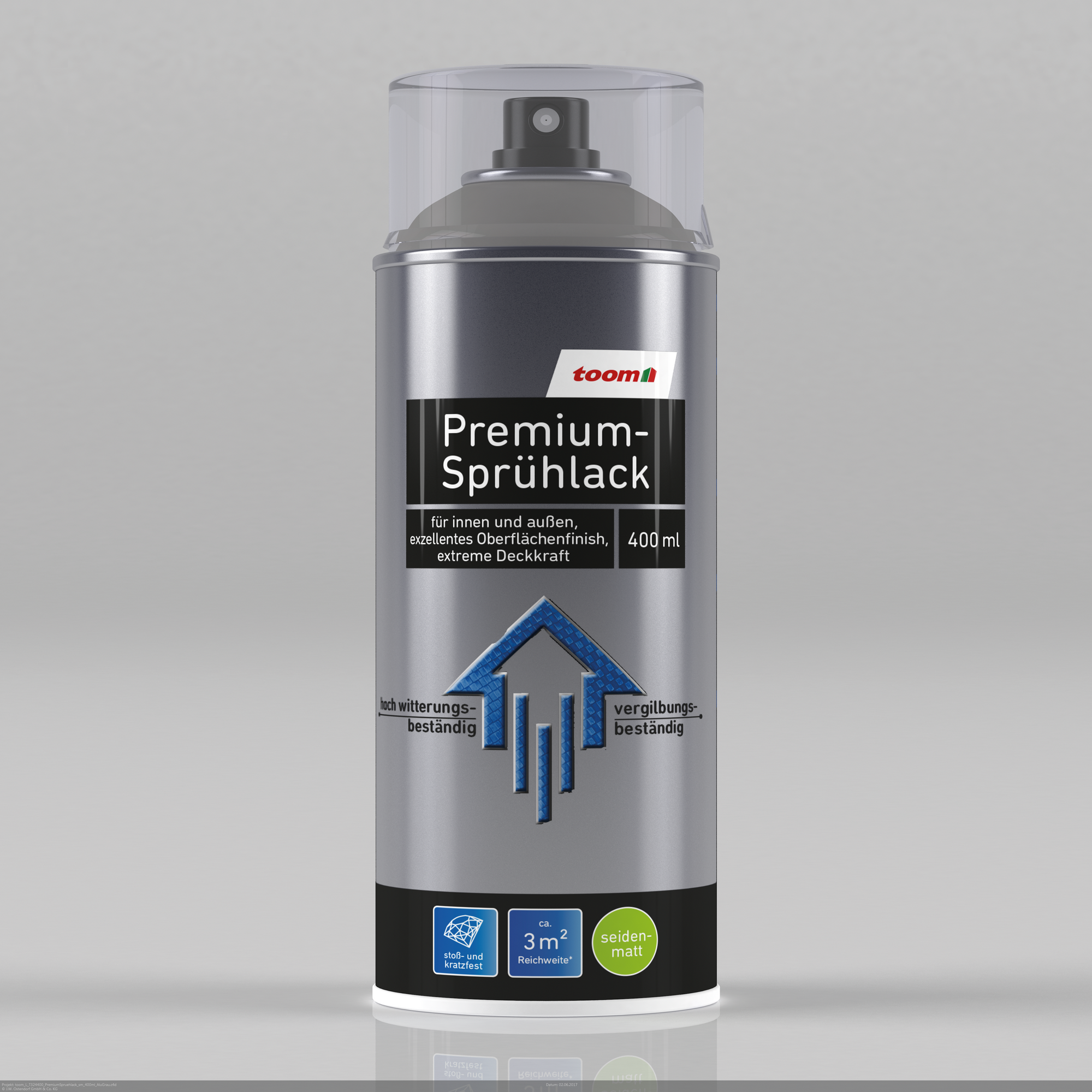 Premium-Sprühlack aluminiumfarben seidenmatt 400 ml + product picture