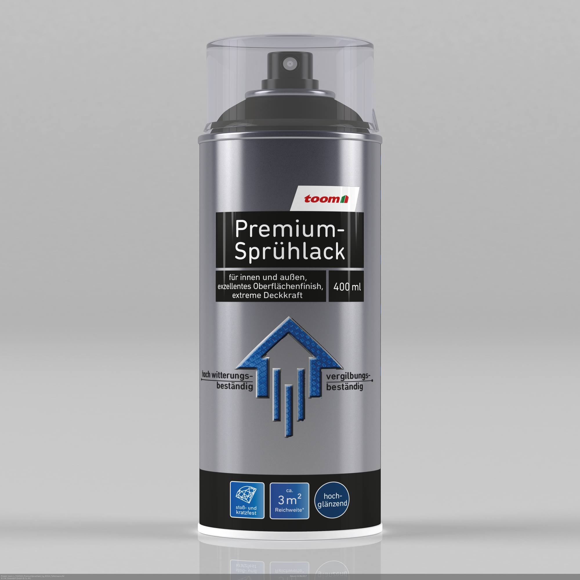 Premium-Sprühlack tiefschwarz glänzend 400 ml + product picture