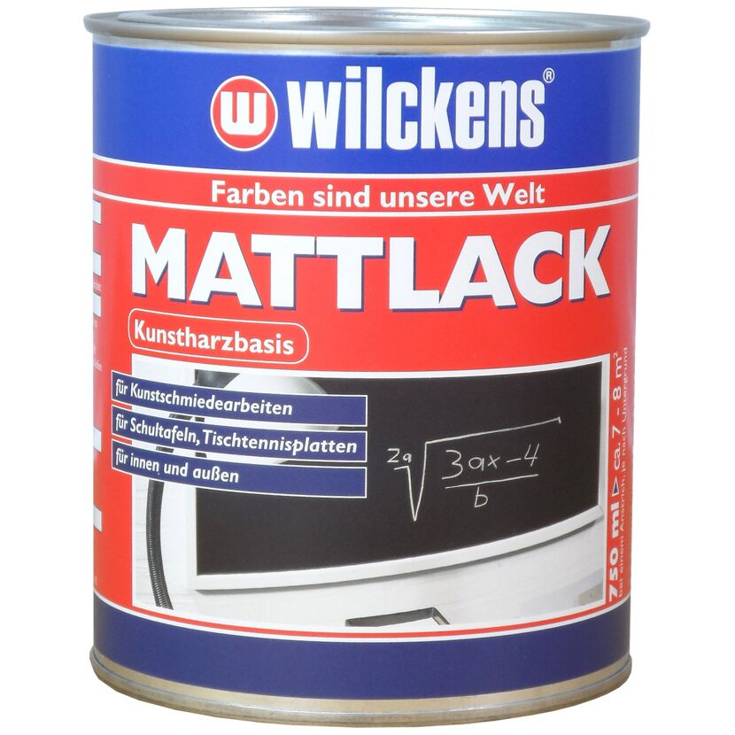 Wilckens Mattlack auf einer Schultafel