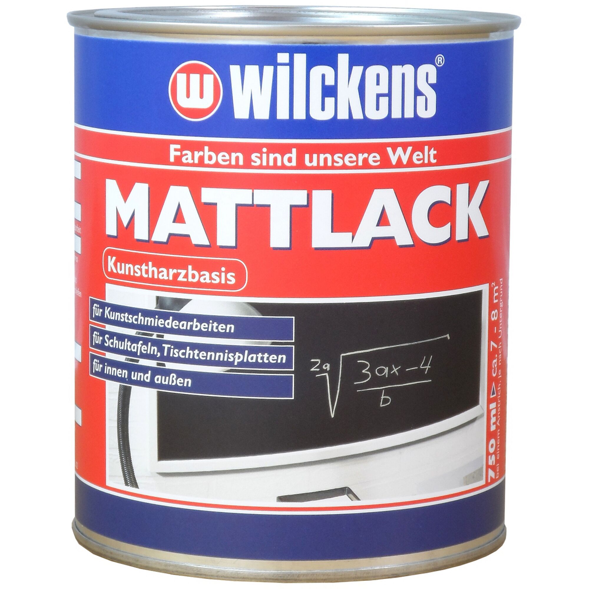 Wilckens Mattlack auf einer Schultafel
