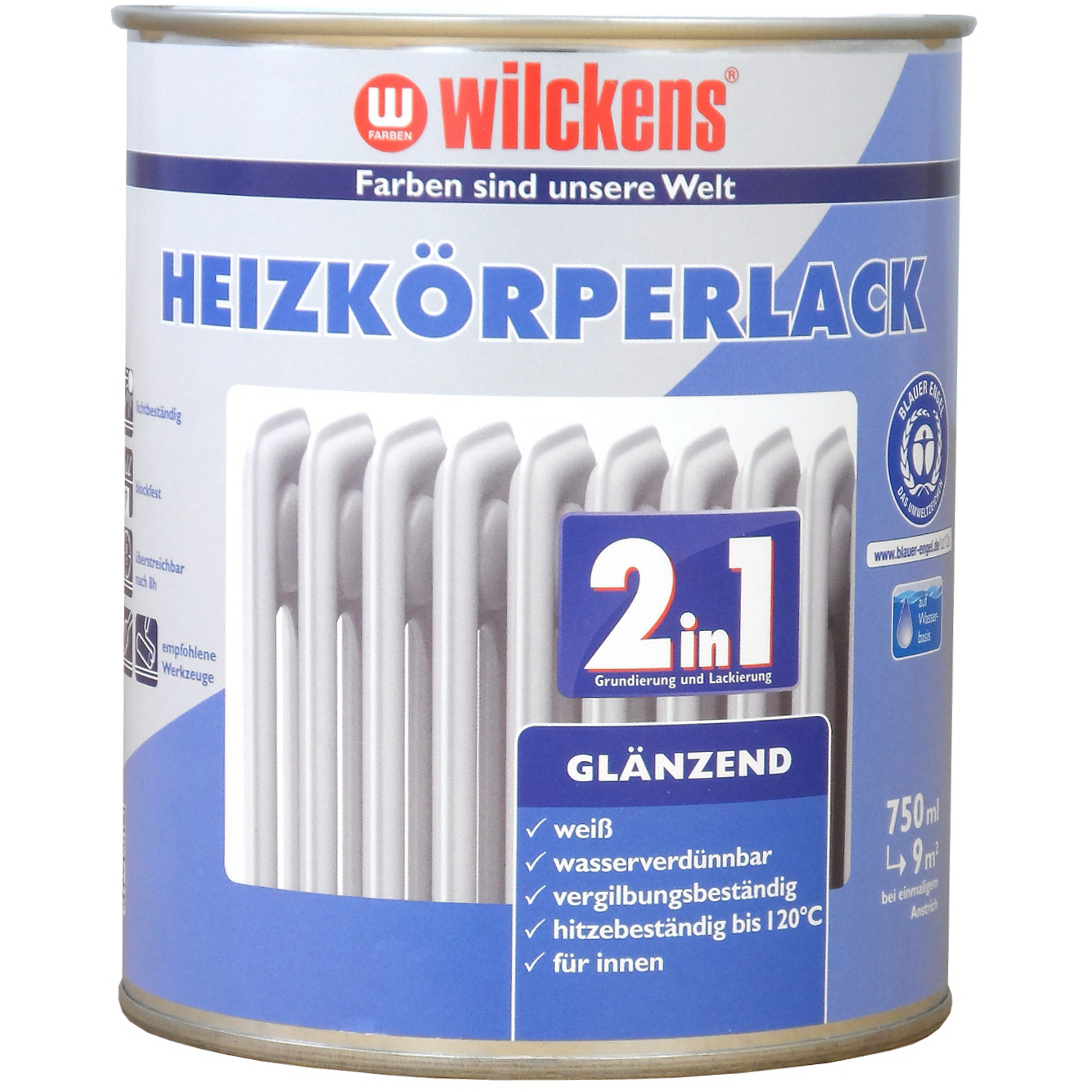2in1 Heizkörperlack weiß glänzend 750 ml + product picture
