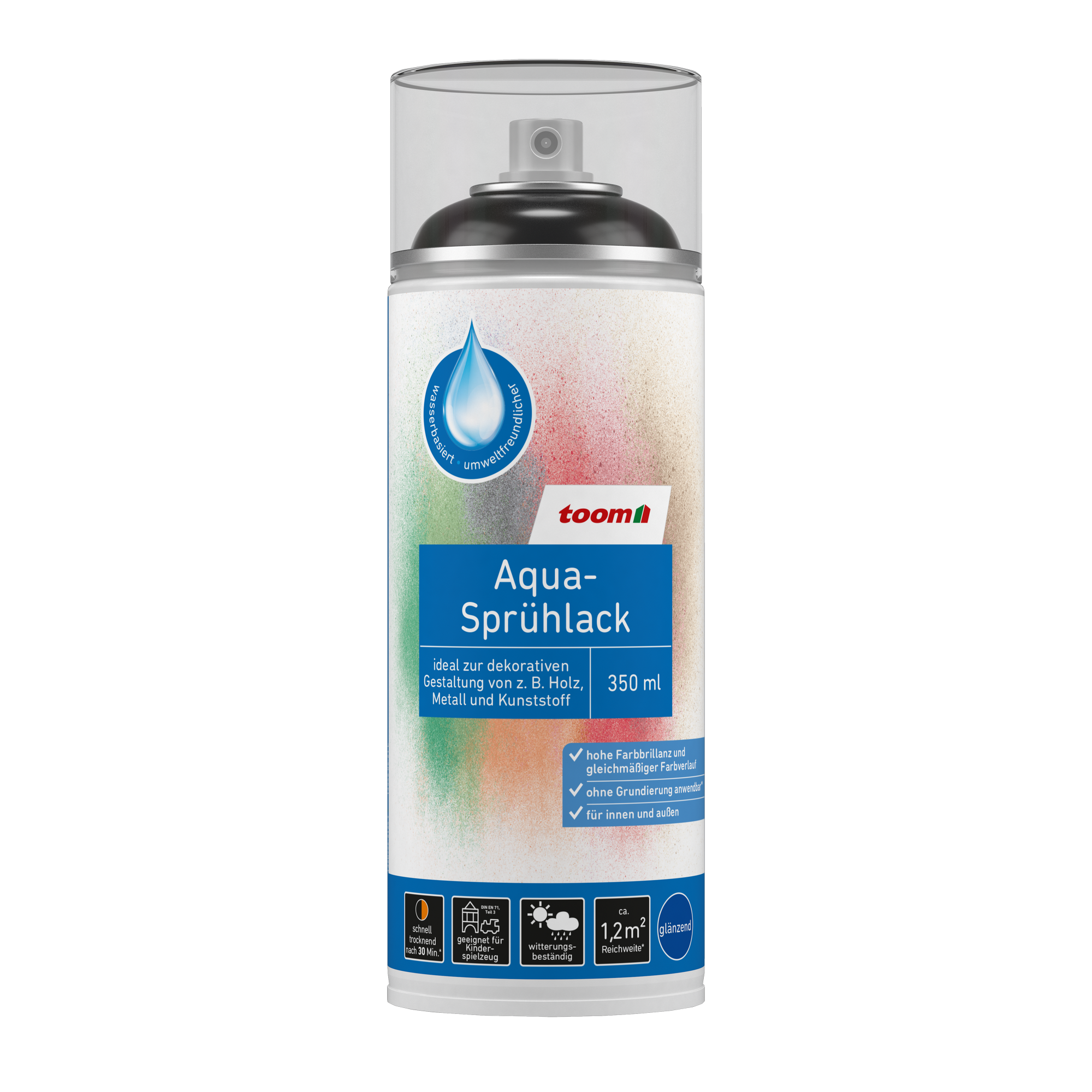 Aqua-Sprühlack tiefschwarz glänzend 350 ml + product picture