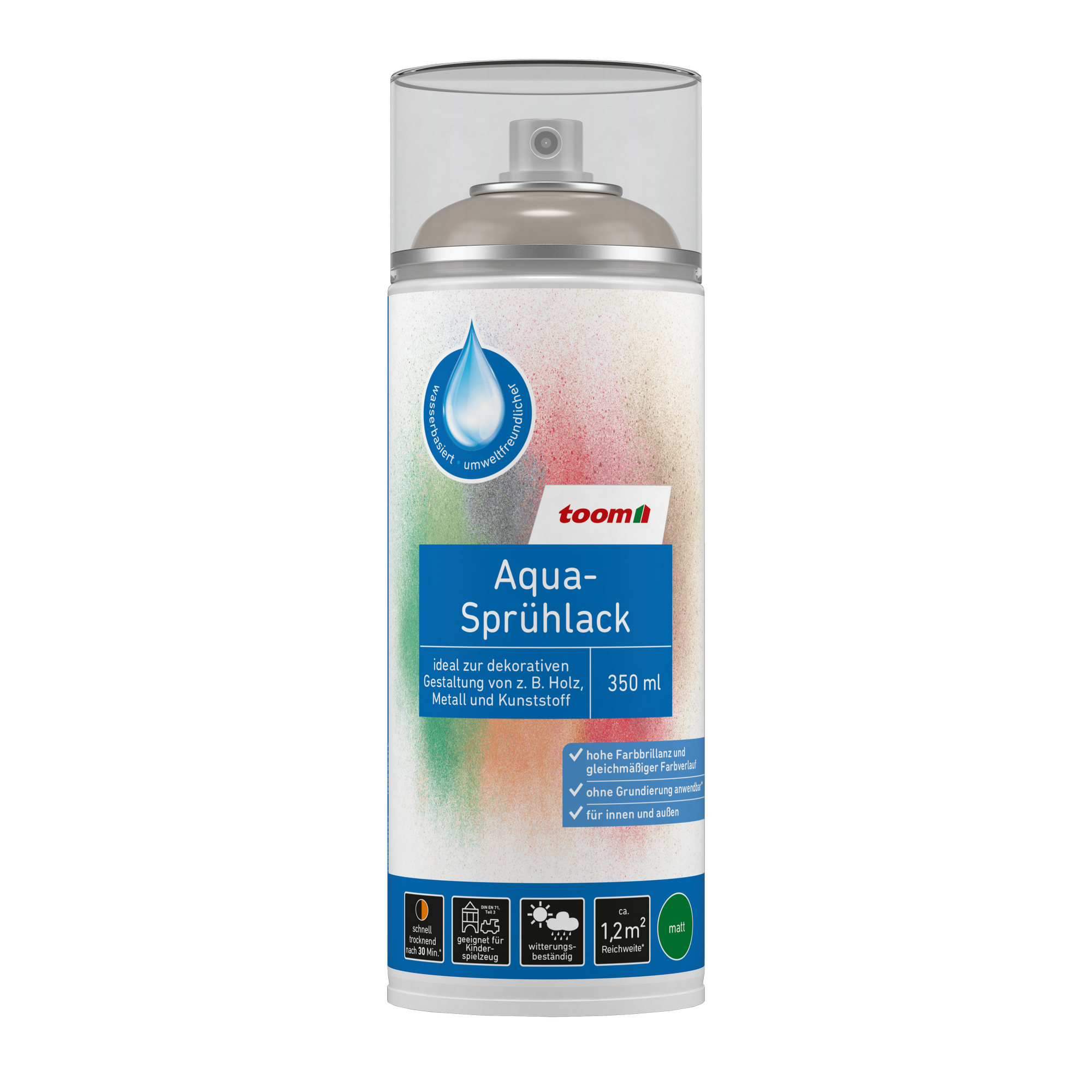 Aqua-Sprühlack 'Leinen' graubraun glänzend 350 ml + product picture