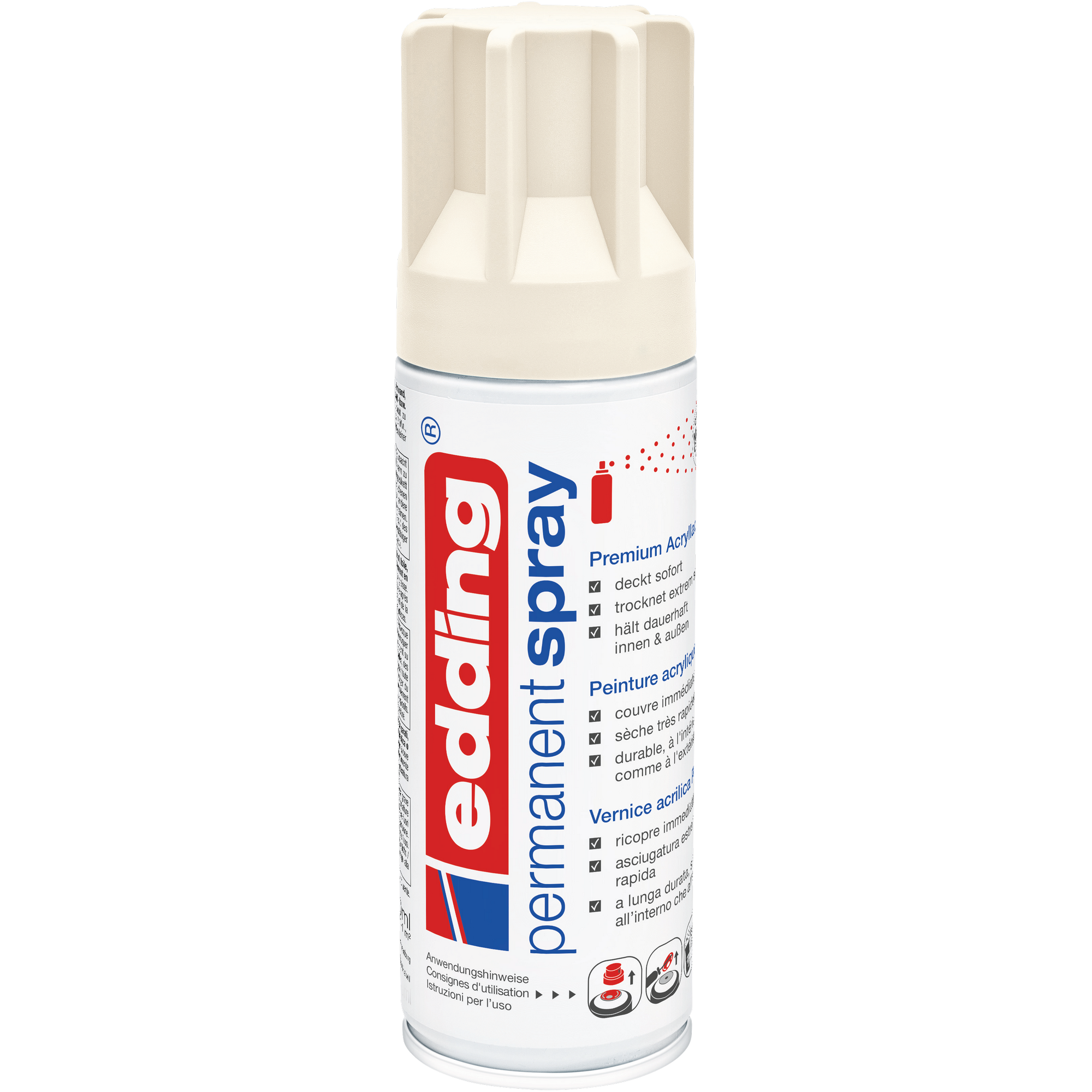 Edding Premium-Acryllack 'Permanent Spray' cremeweiß matt RAL 9001 200 ml