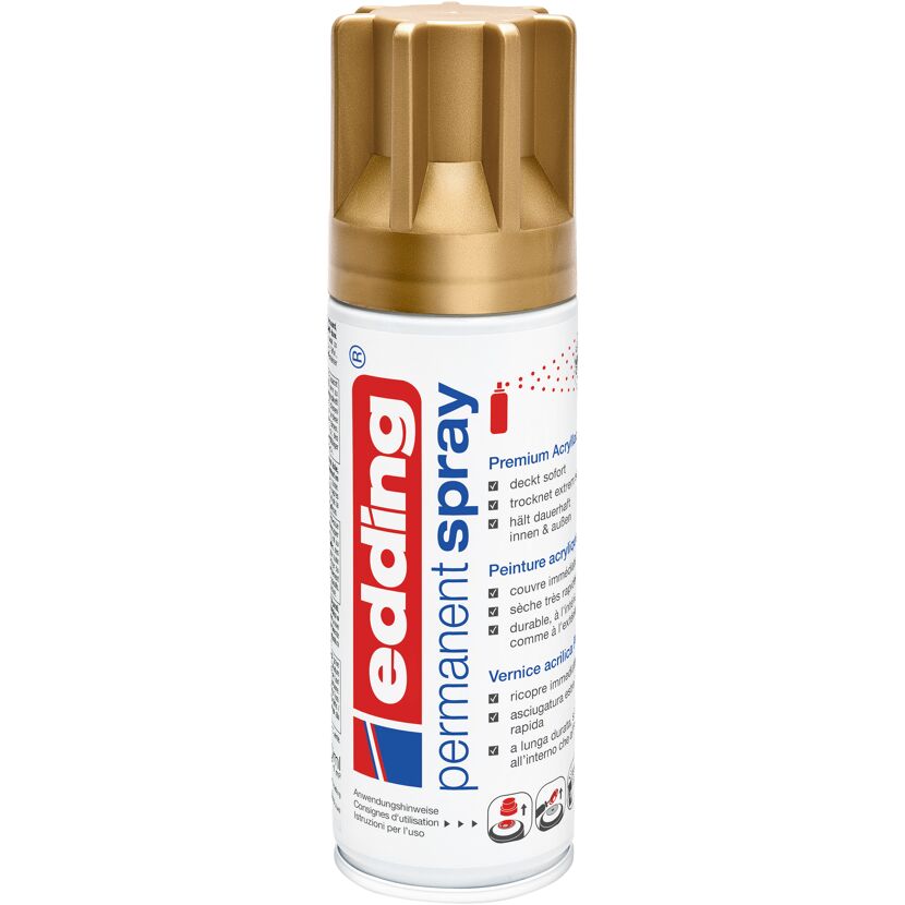 edding Permanentspray Premium Acryllack, 200 ml, reichgold matt