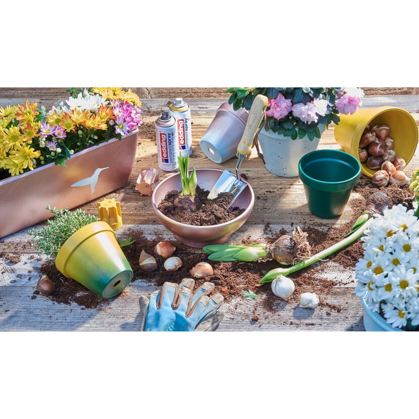 Blumenzwiebeln einpflanzen mit Edding Permanent Spray