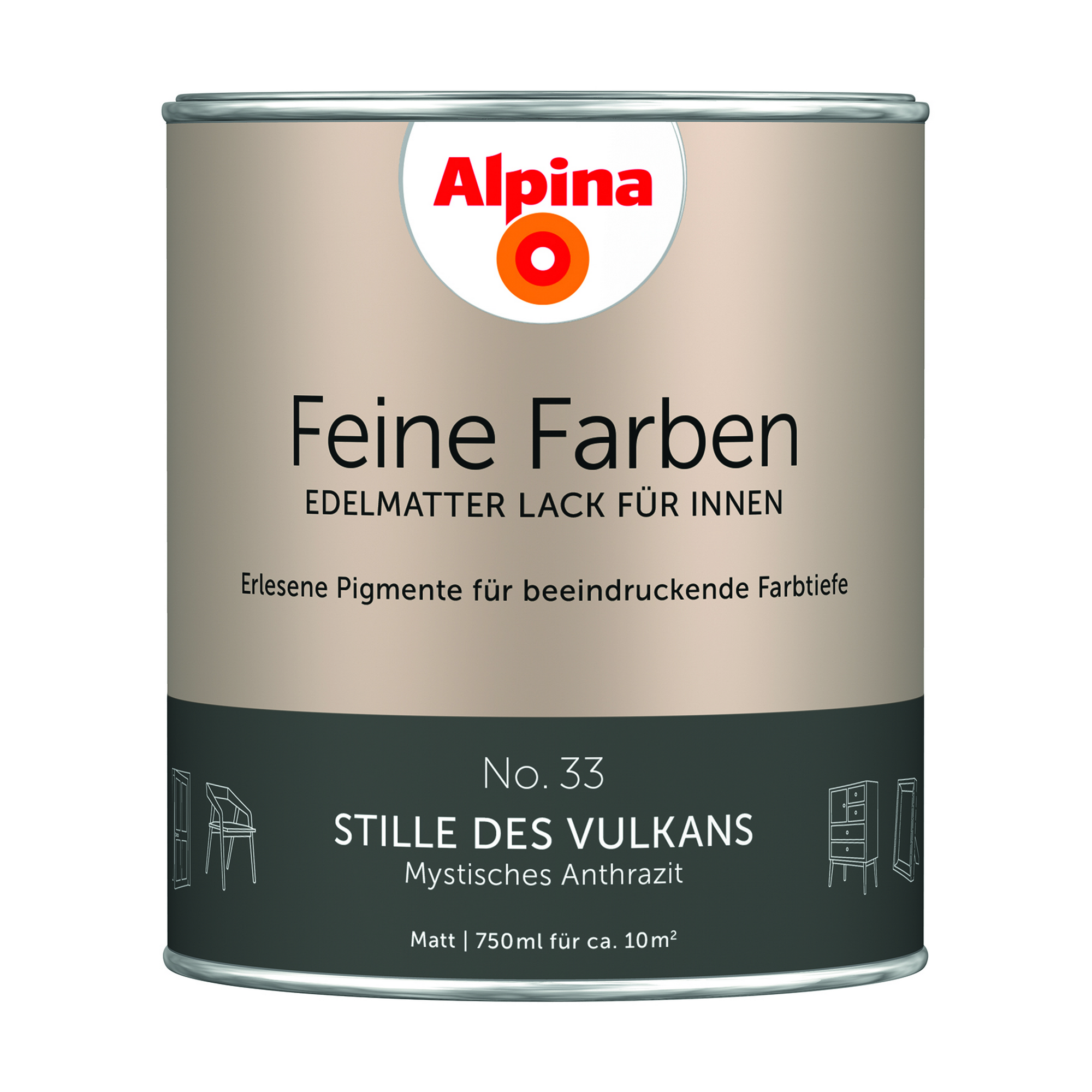 Feine Farben 'Stille des Vulkans' anthrazitgrau matt 750 ml + product picture