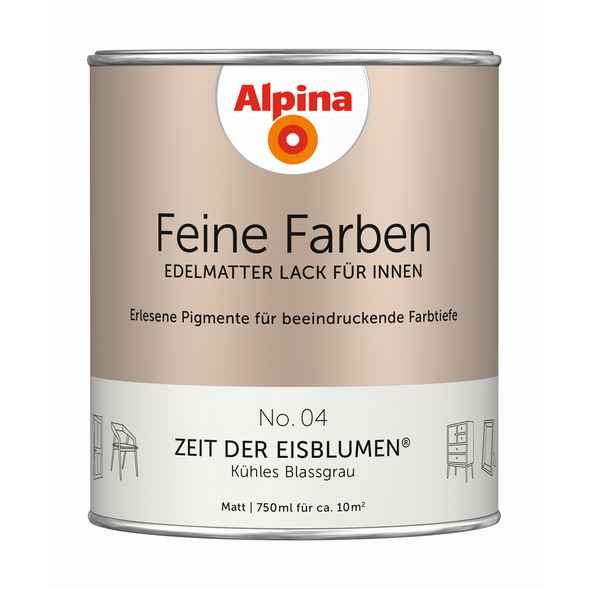 Feine Farben 'Zeit der Eisblumen' zartgrau matt 750 ml