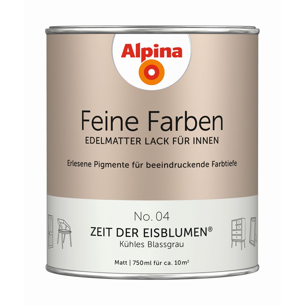 Feine Farben 'Zeit der Eisblumen' zartgrau matt 750 ml