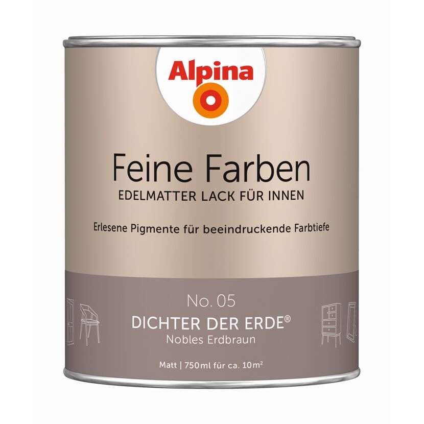 Feine Farben 'Dichter der Erde' erdbraun matt 750 ml