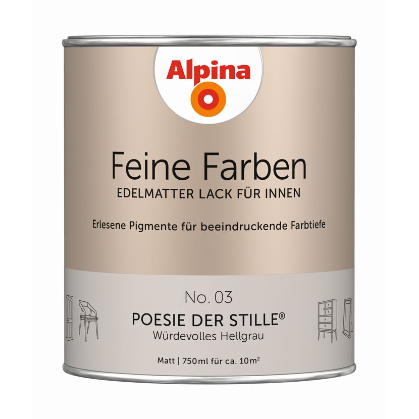 Feine Farben 'Poesie der Stille' hellgrau matt 750 ml