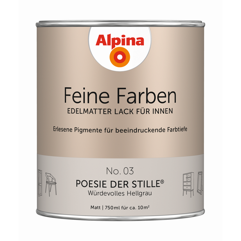 Feine Farben 'Poesie der Stille' hellgrau matt 750 ml
