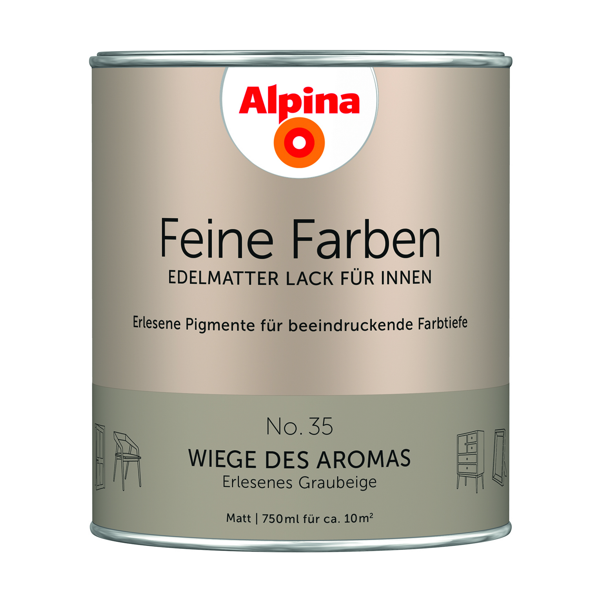 Feine Farben 'Wiege des Aromas' graubeige matt 750 ml + product picture