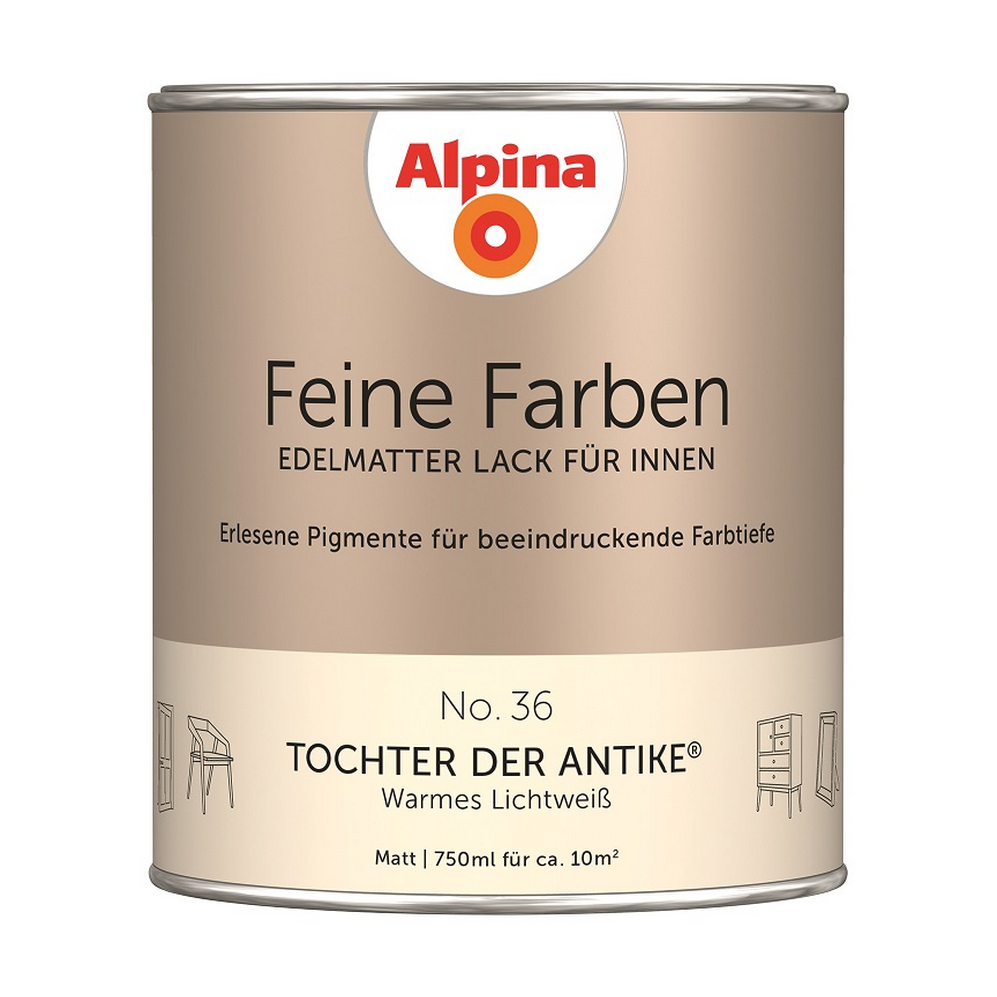 Feine Farben 'Tochter der Antike' weiß-beige matt 750 ml