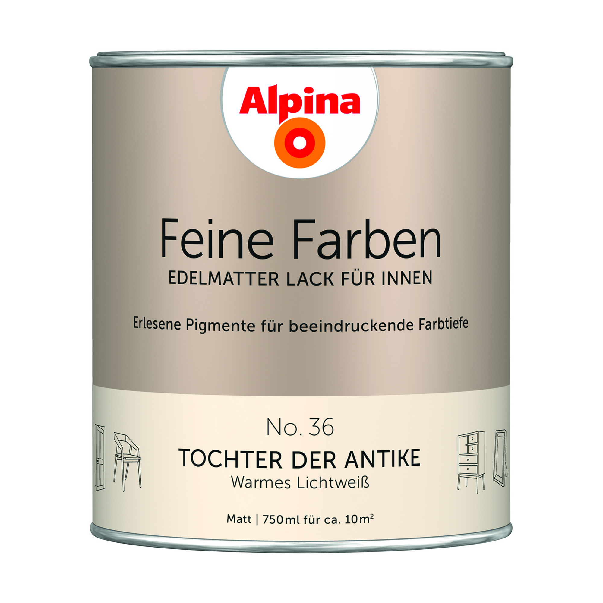 Feine Farben 'Tochter der Antike' weiß-beige matt 750 ml + product picture