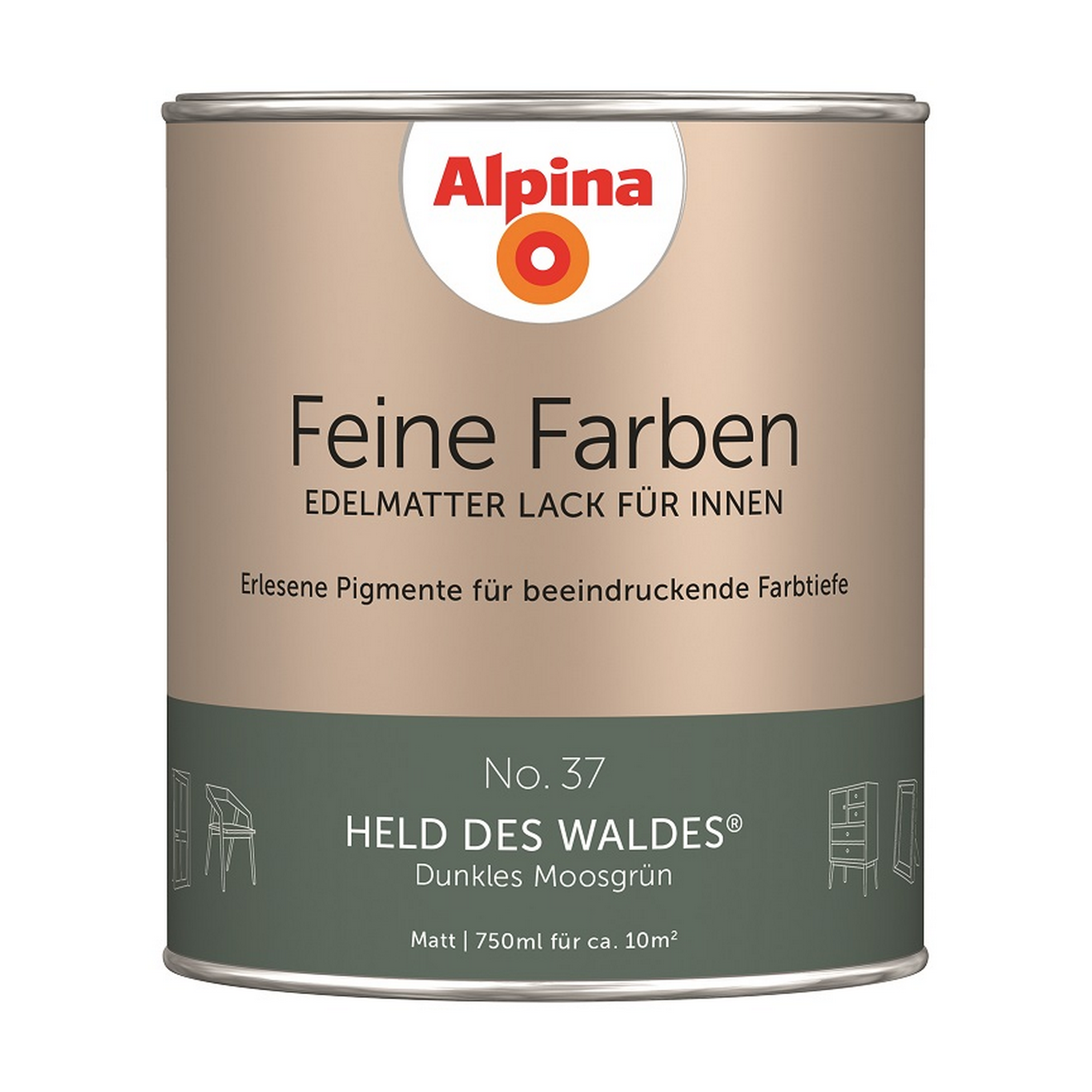 Feine Farben 'Held des Waldes' moosgrün matt 750 ml
