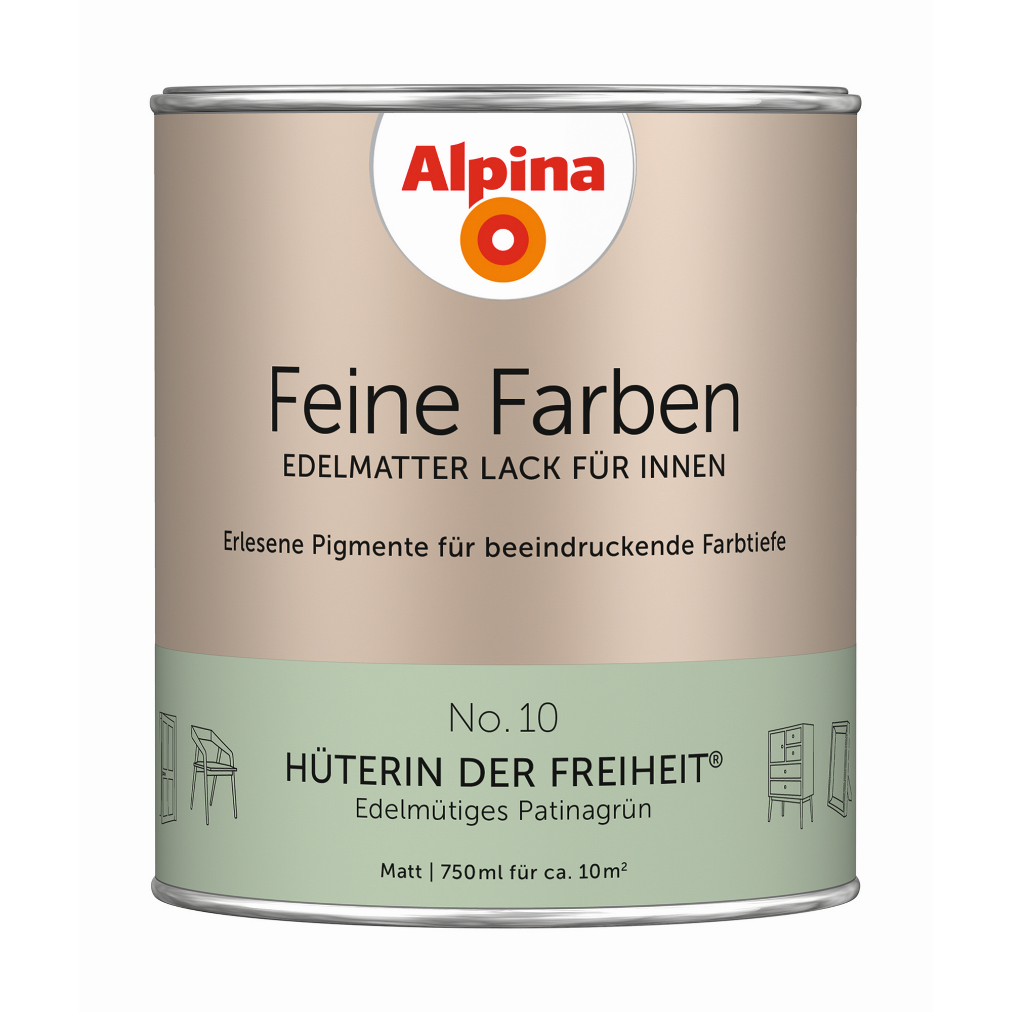 Feine Farben 'Hüterin der Freiheit' patinagrün matt 750 ml