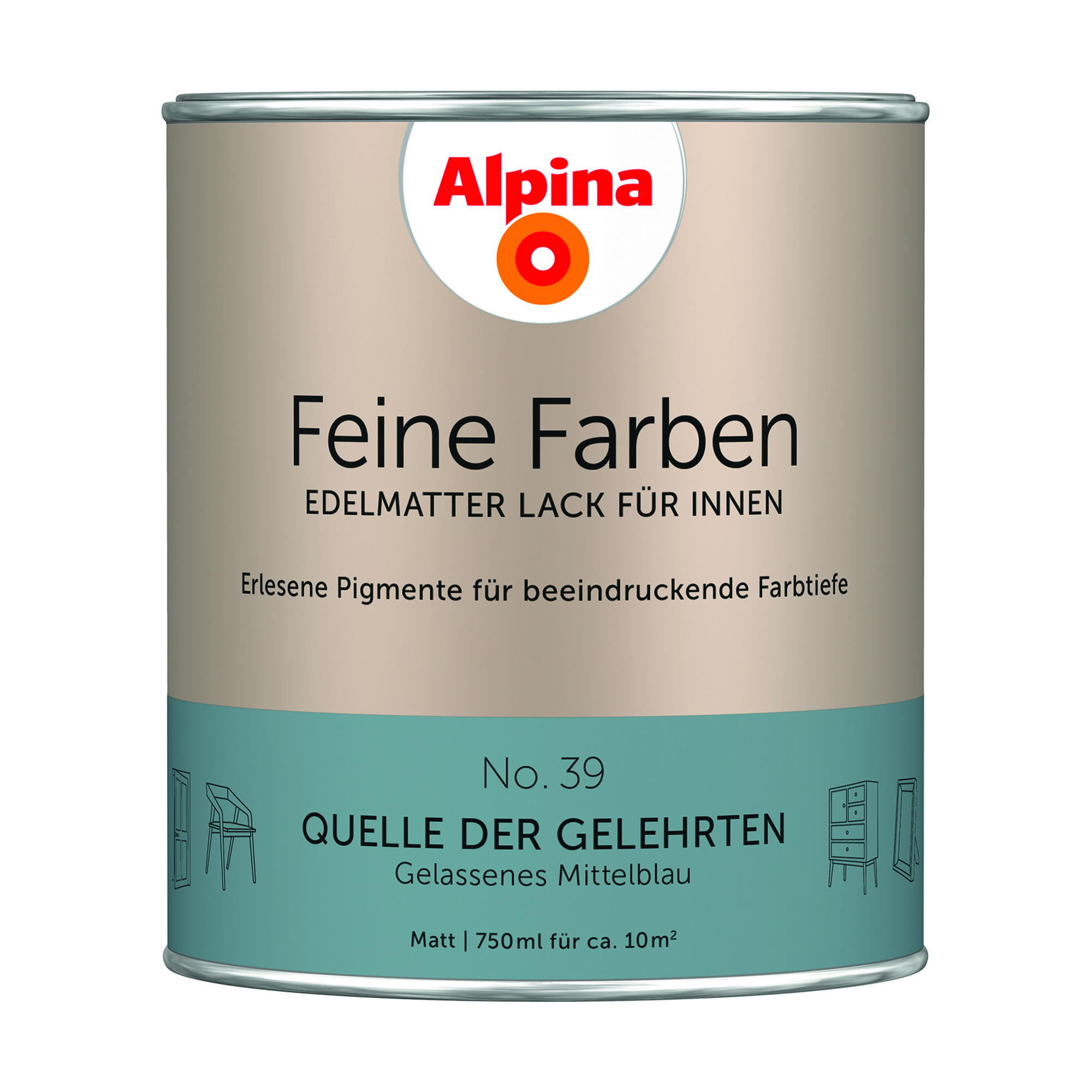 Feine Farben 'Quelle der Gelehrten' mittelblau matt 750 ml + product picture