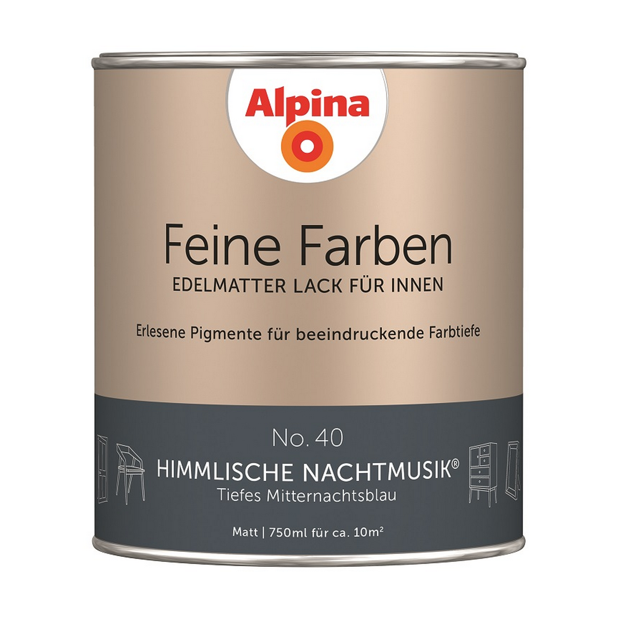 Feine Farben 'Himmlische Nachtmusik' mitternachtsblau matt 750 ml