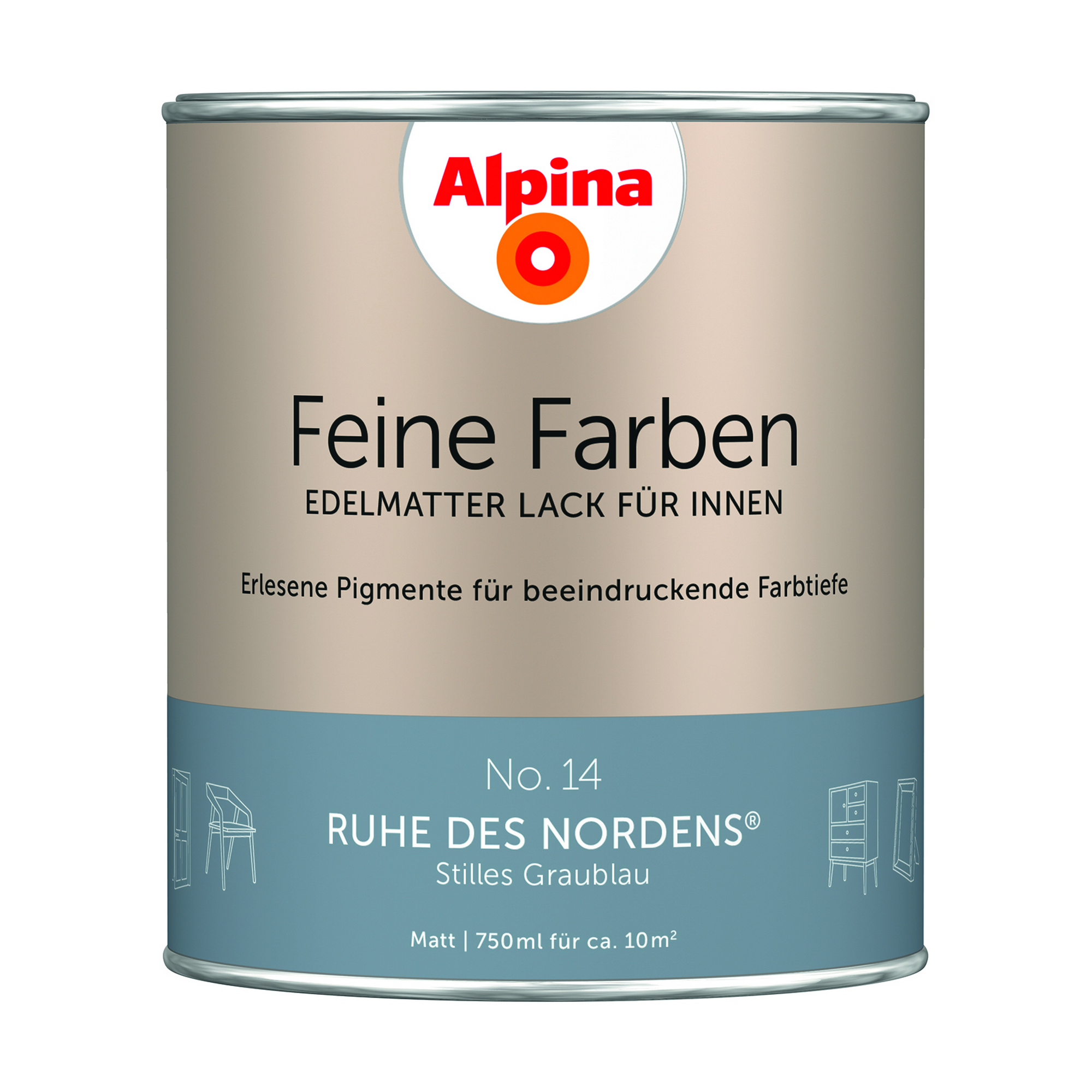 Feine Farben 'Ruhe des Nordens' graublau matt 750 ml + product picture