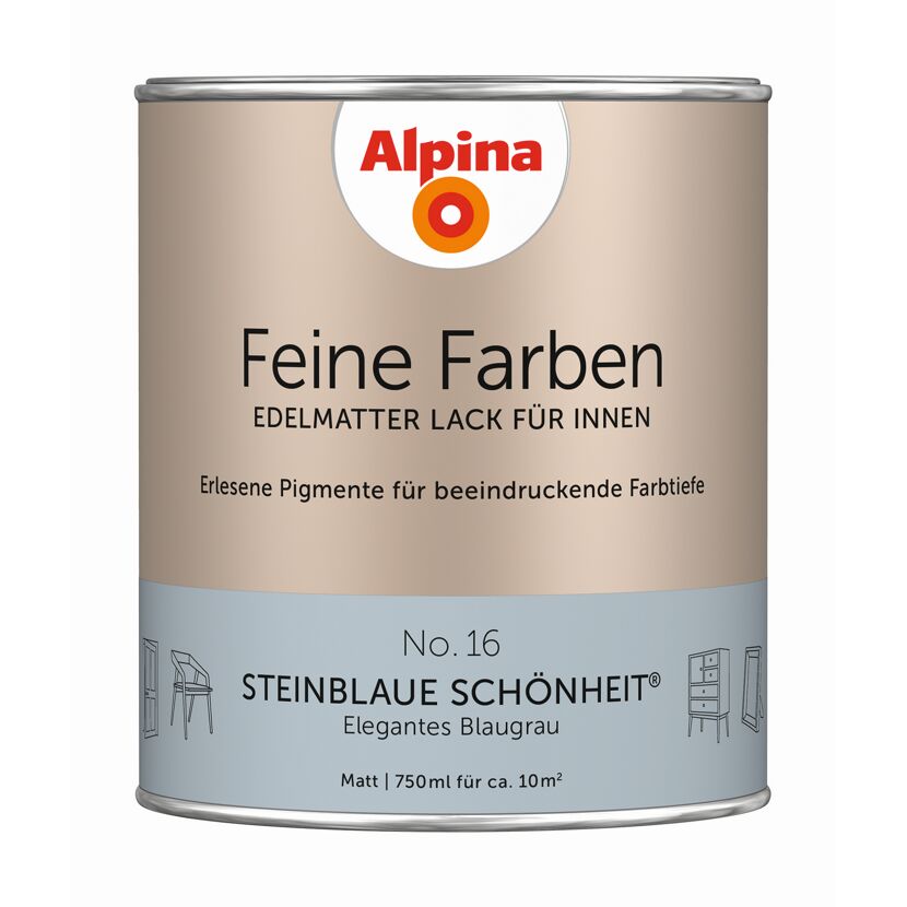 Feine Farben 'Steinblaue Schönheit' blaugrau matt 750 ml