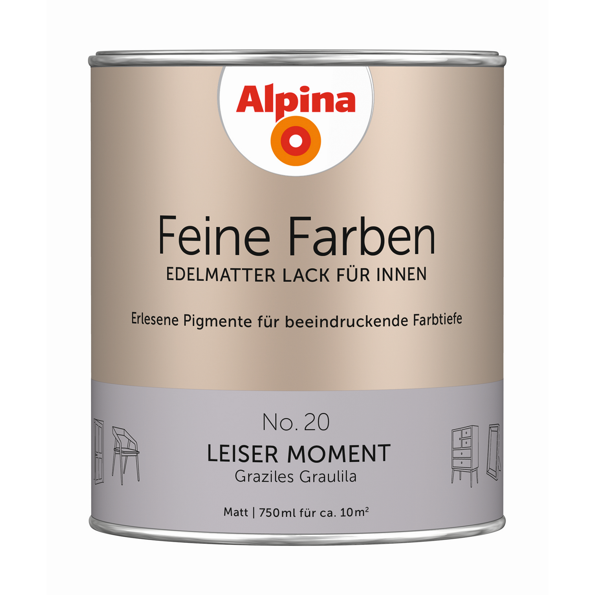 Feine Farben 'Leiser Moment' fliederfarben matt 750 ml