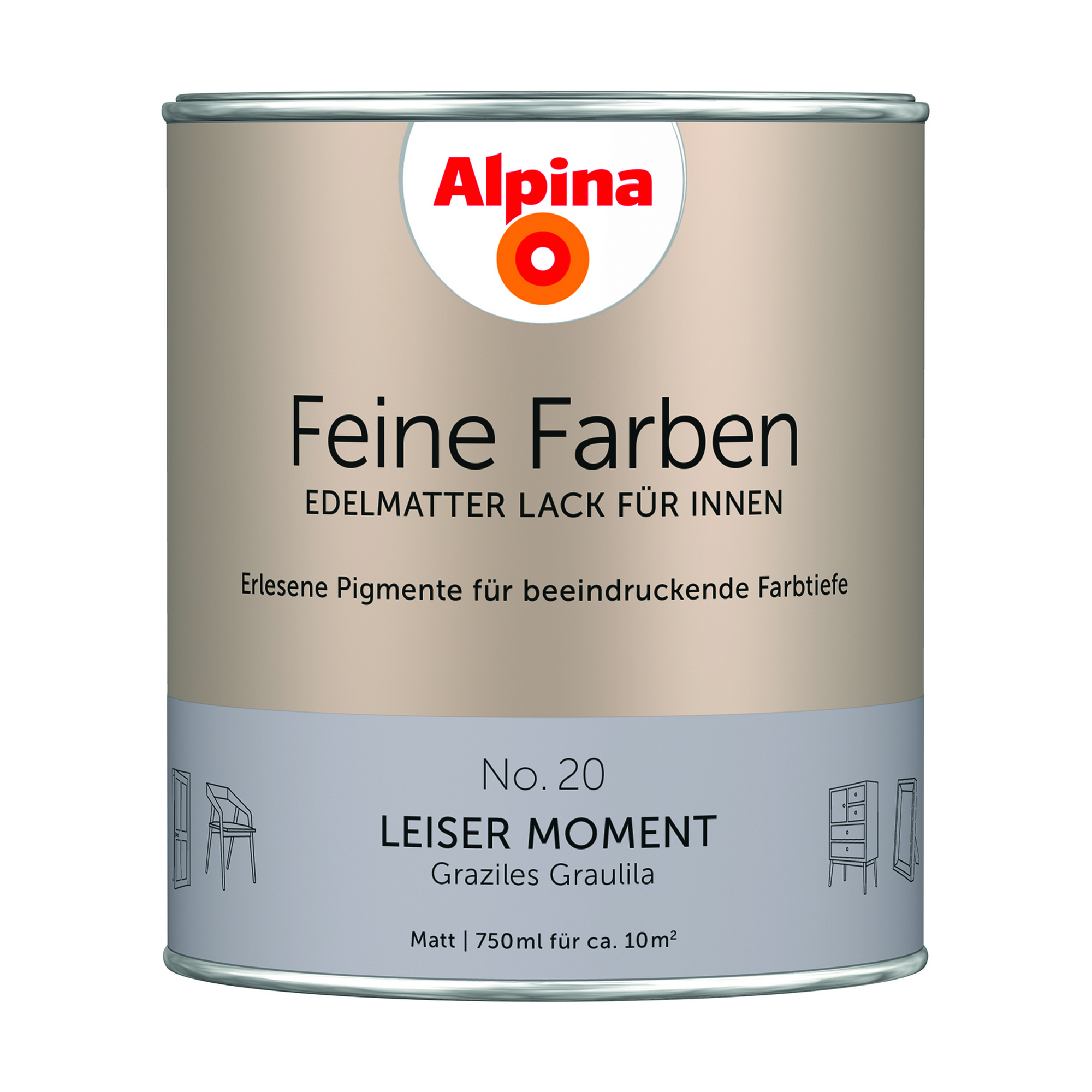 Feine Farben 'Leiser Moment' fliederfarben matt 750 ml + product picture