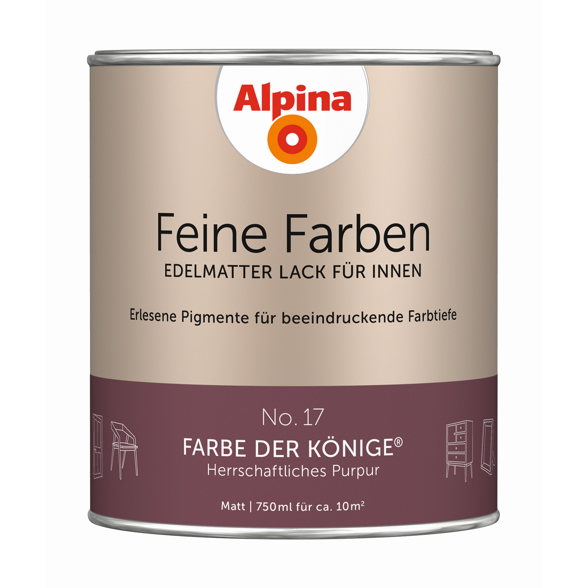 Feine Farben 'Farbe der Könige' purpurrot matt 750 ml