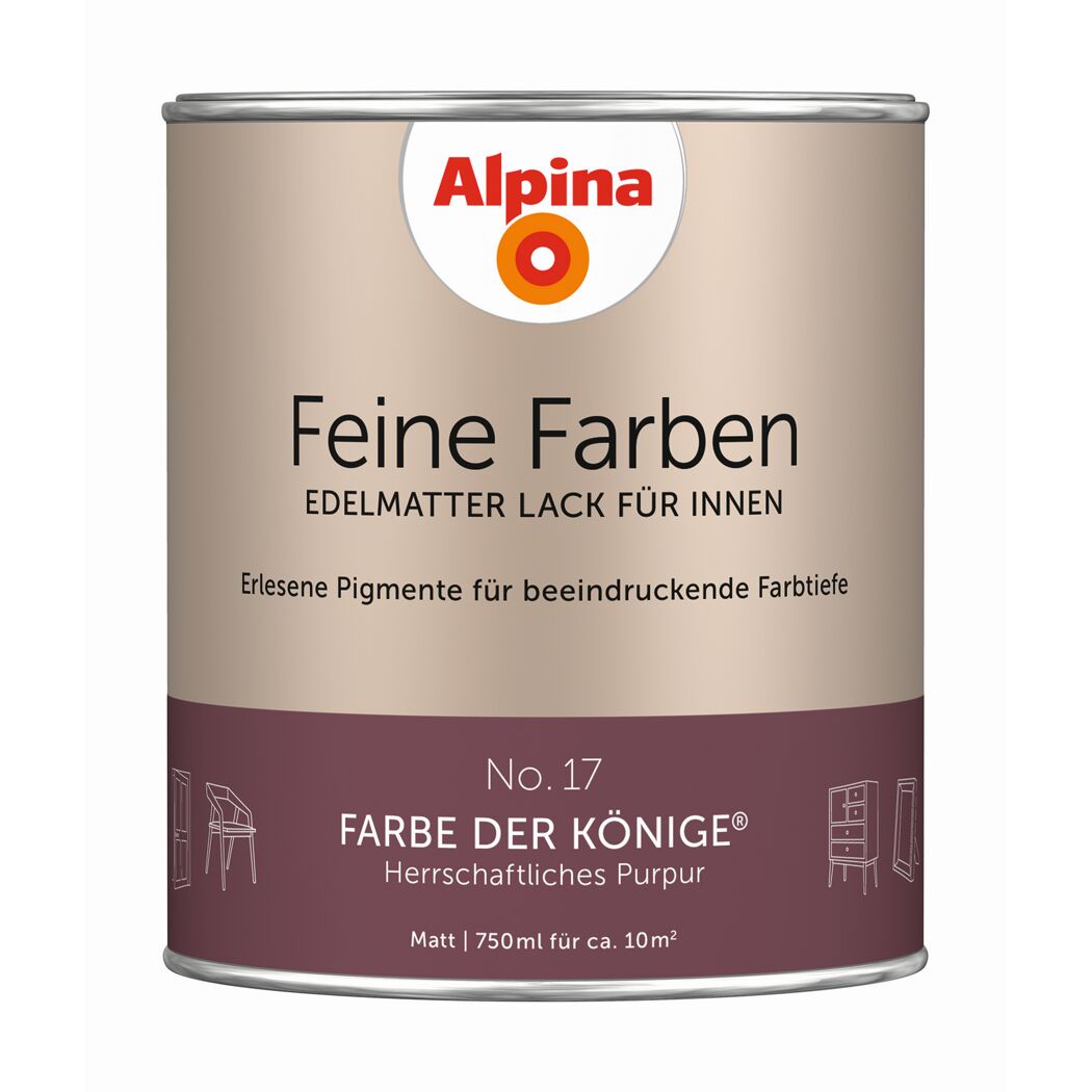 Feine Farben 'Farbe der Könige' purpurrot matt 750 ml