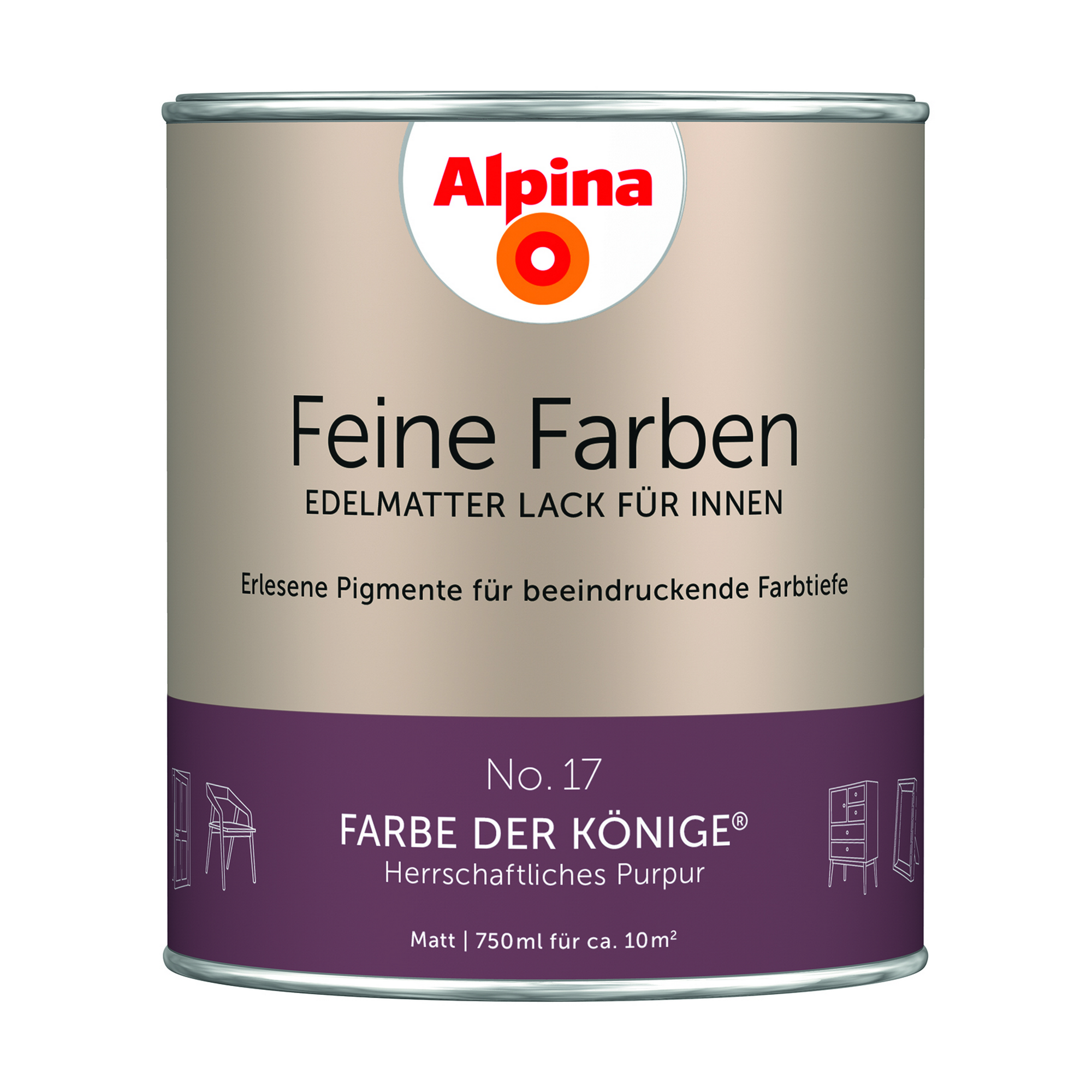 Feine Farben 'Farbe der Könige' purpurrot matt 750 ml + product picture