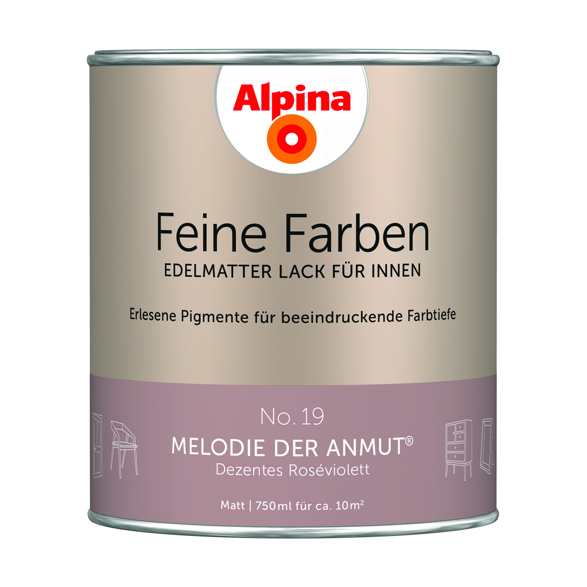 Feine Farben \'Melodie der Anmut\' altrosa matt 750 ml