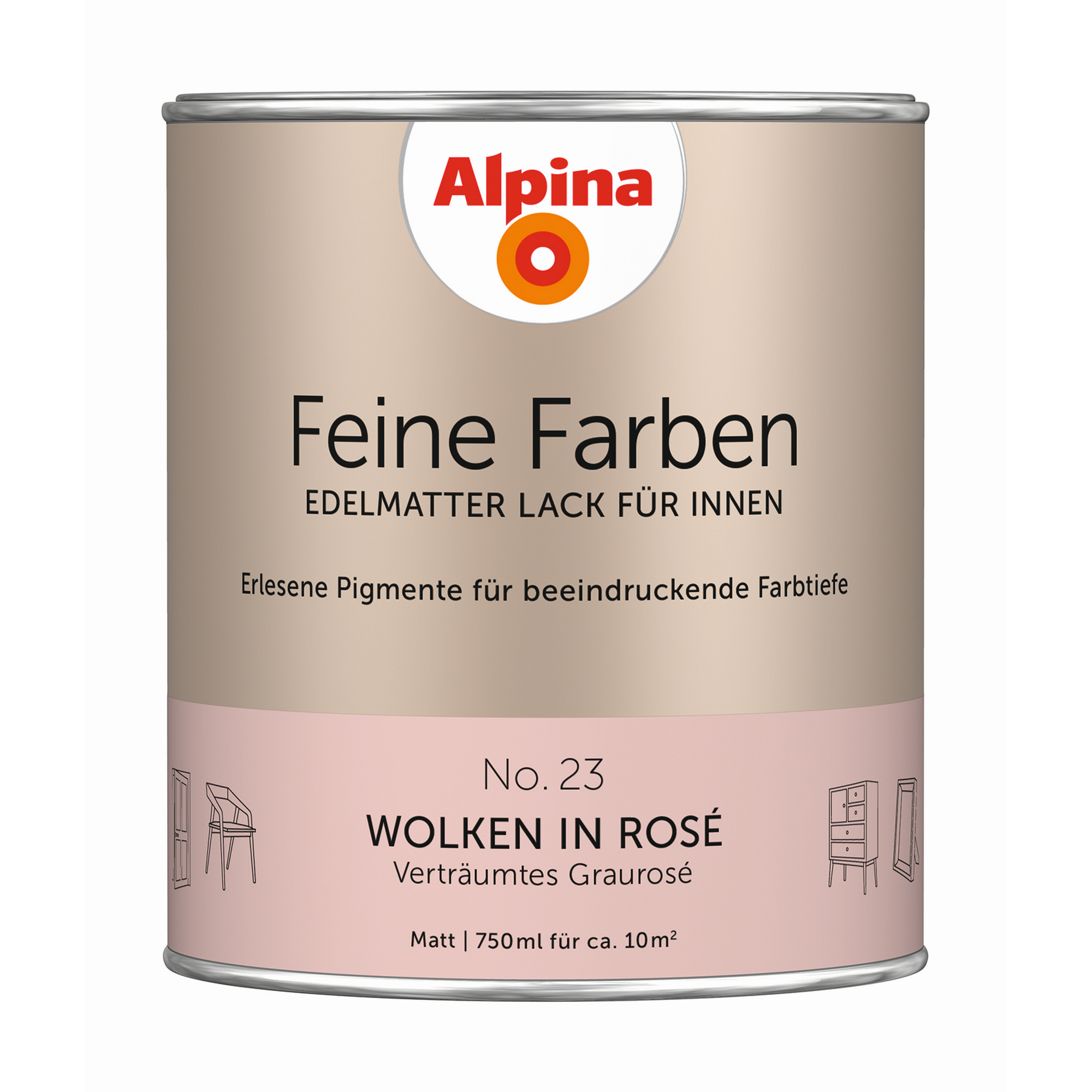 Feine Farben 'Wolken in Rosé' hellrosa matt 750 ml